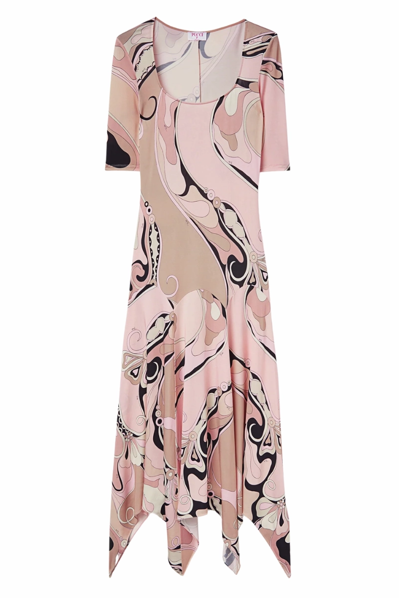 Orchidee Print Long Dress Elegant Vibe