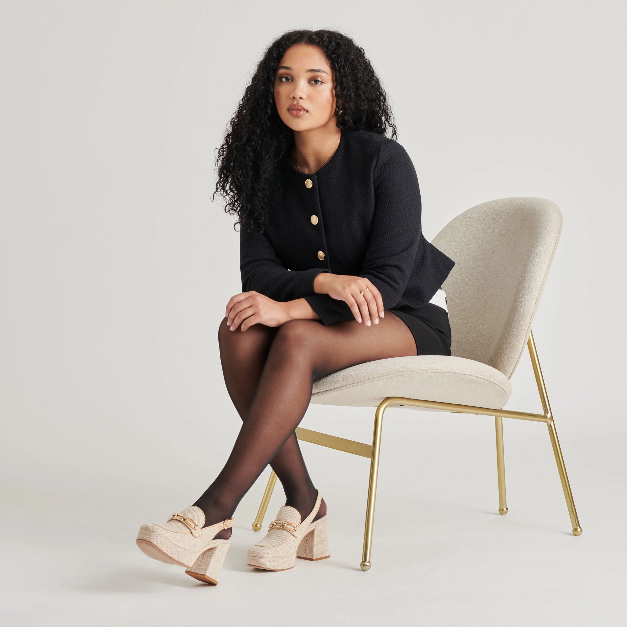 Winter Glam SIRUS HEELS SANDSTONE WOVEN