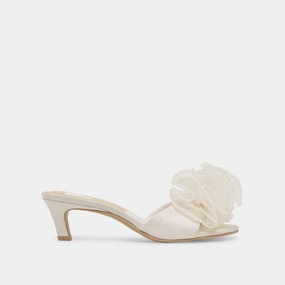 NARITA PEARL HEELS OFF WHITE SATIN Spring Spark