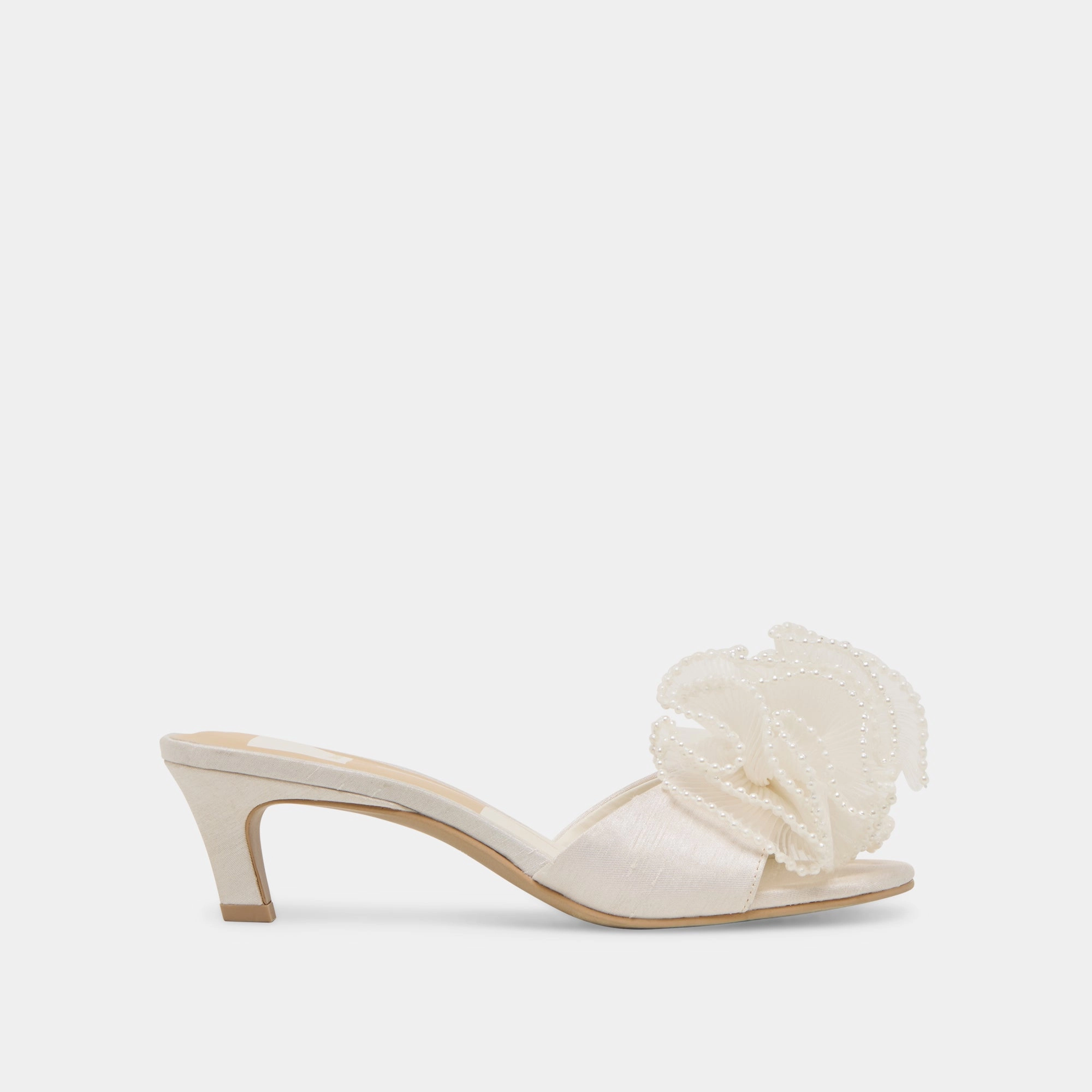 NARITA PEARL HEELS OFF WHITE SATIN Spring Spark