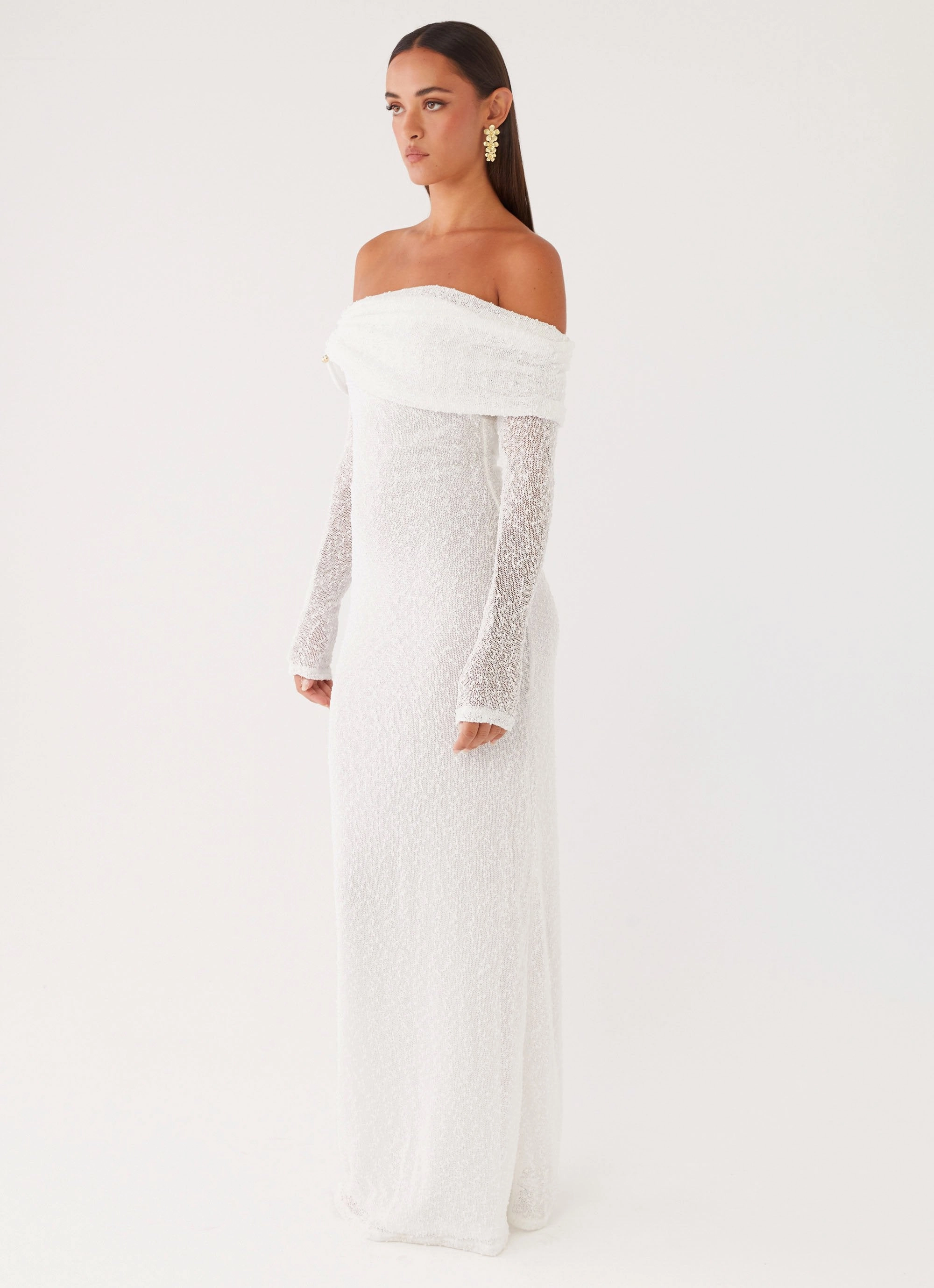 Smart Tailoring Structured Fit Pollyanna Knit Hardware Maxi Dress - Ivory
