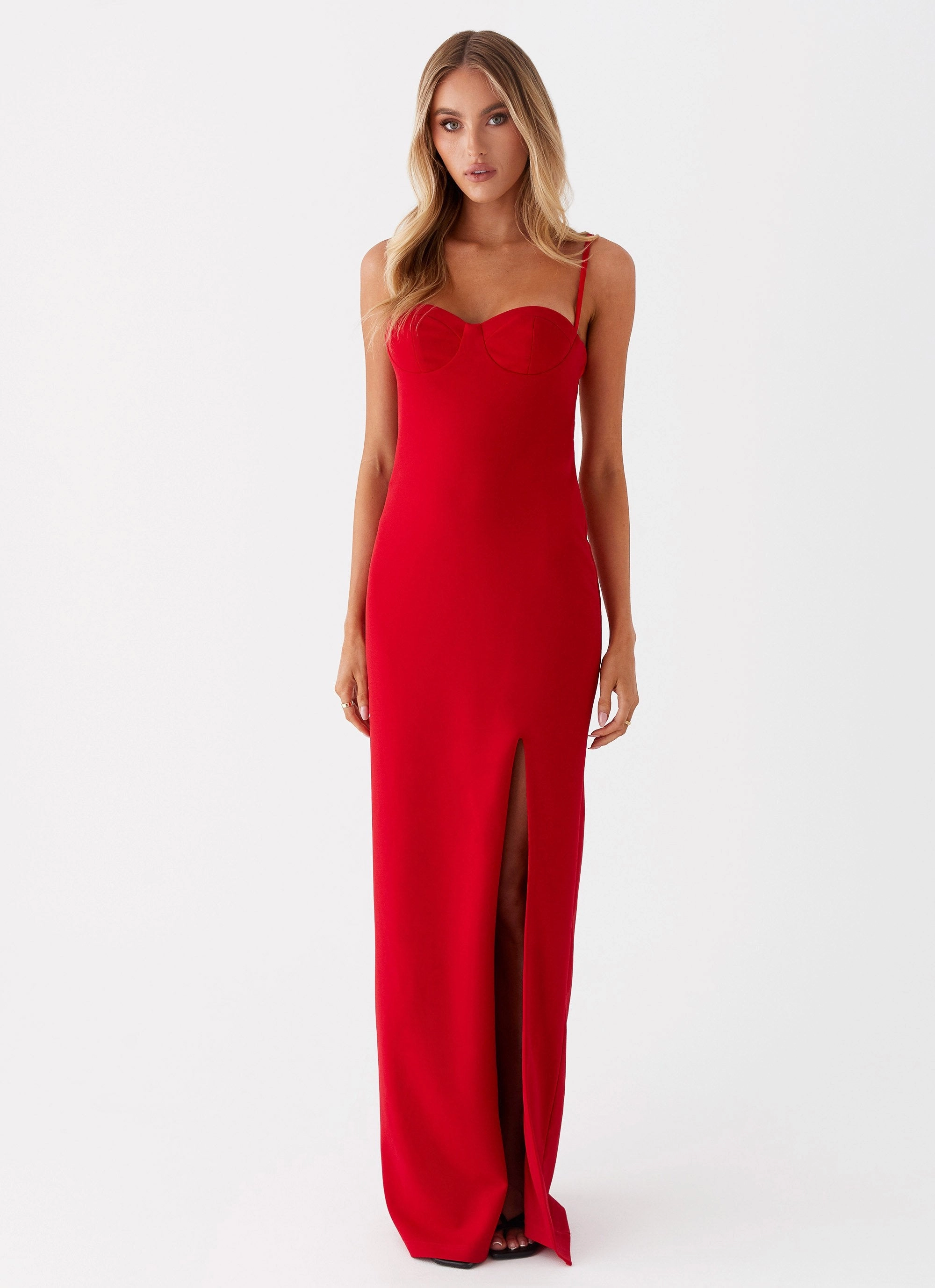 Stefanie Maxi Dress - Red MultiPurposePockets Semi Sheer