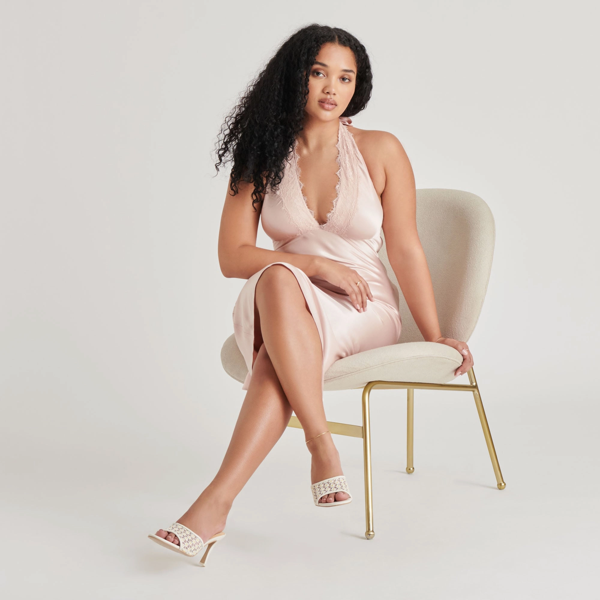 LAVENA FLORAL HEELS WHITE YELLOW FLORAL MESH Comfy Heels Art Craft