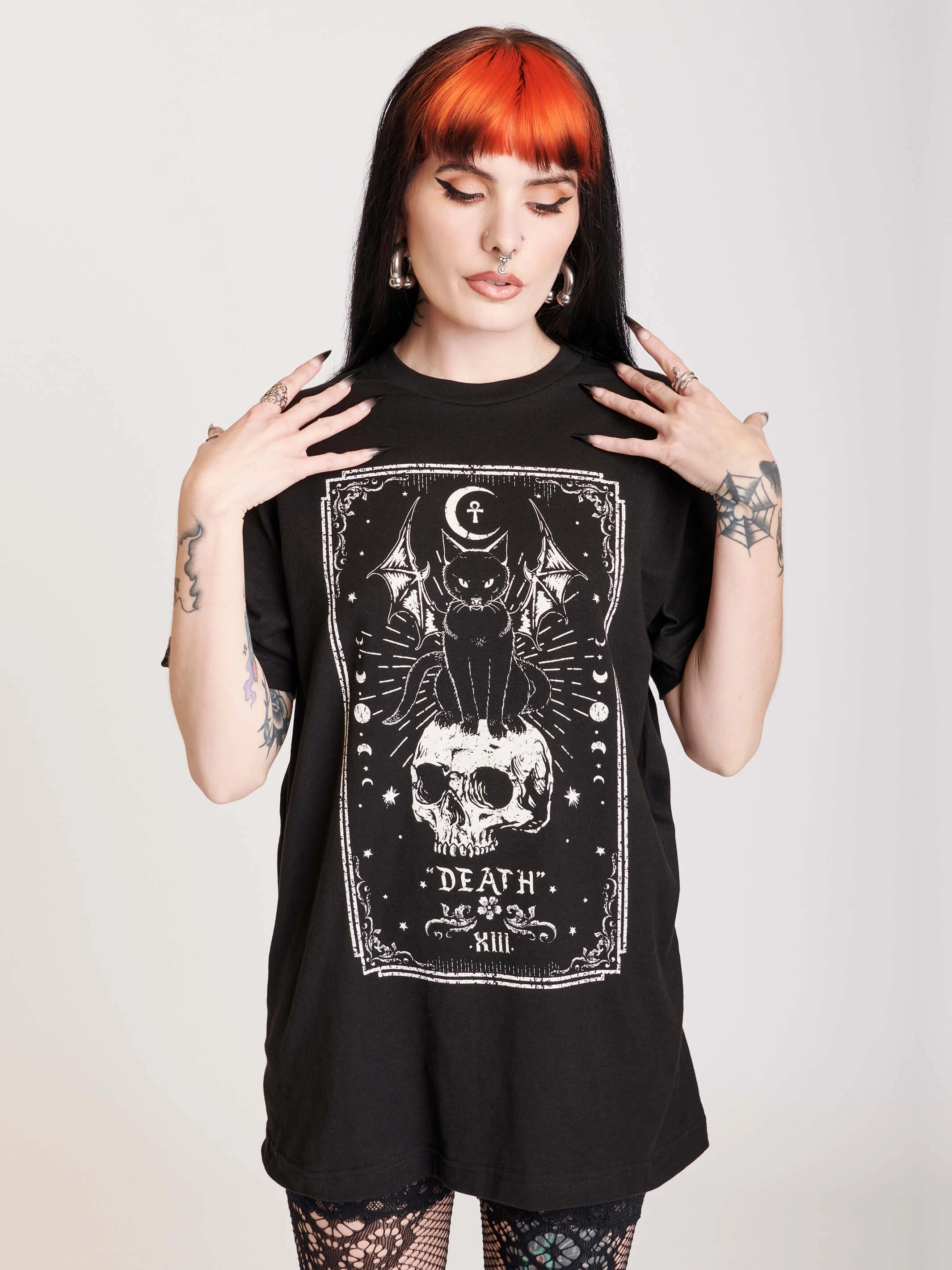 Basic Top Linen blend Death Tarot T-shirt