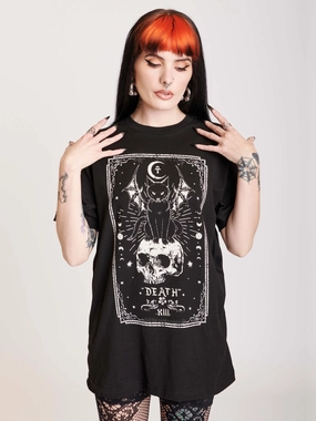 Basic Top Linen blend Death Tarot T-shirt
