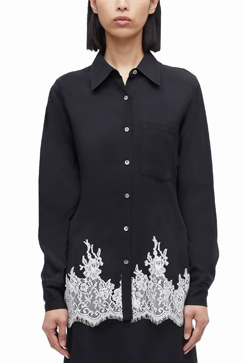 Lace Trim Shirt Timeless Fit