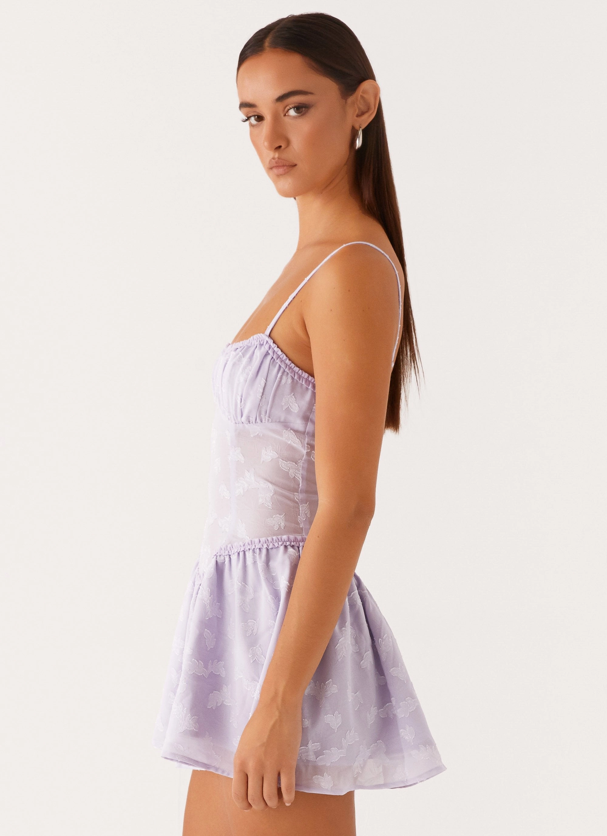 Morgana Mini Dress - Lilac confident look