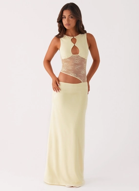 Pleat-Front Prophecy Maxi Dress - Yellow