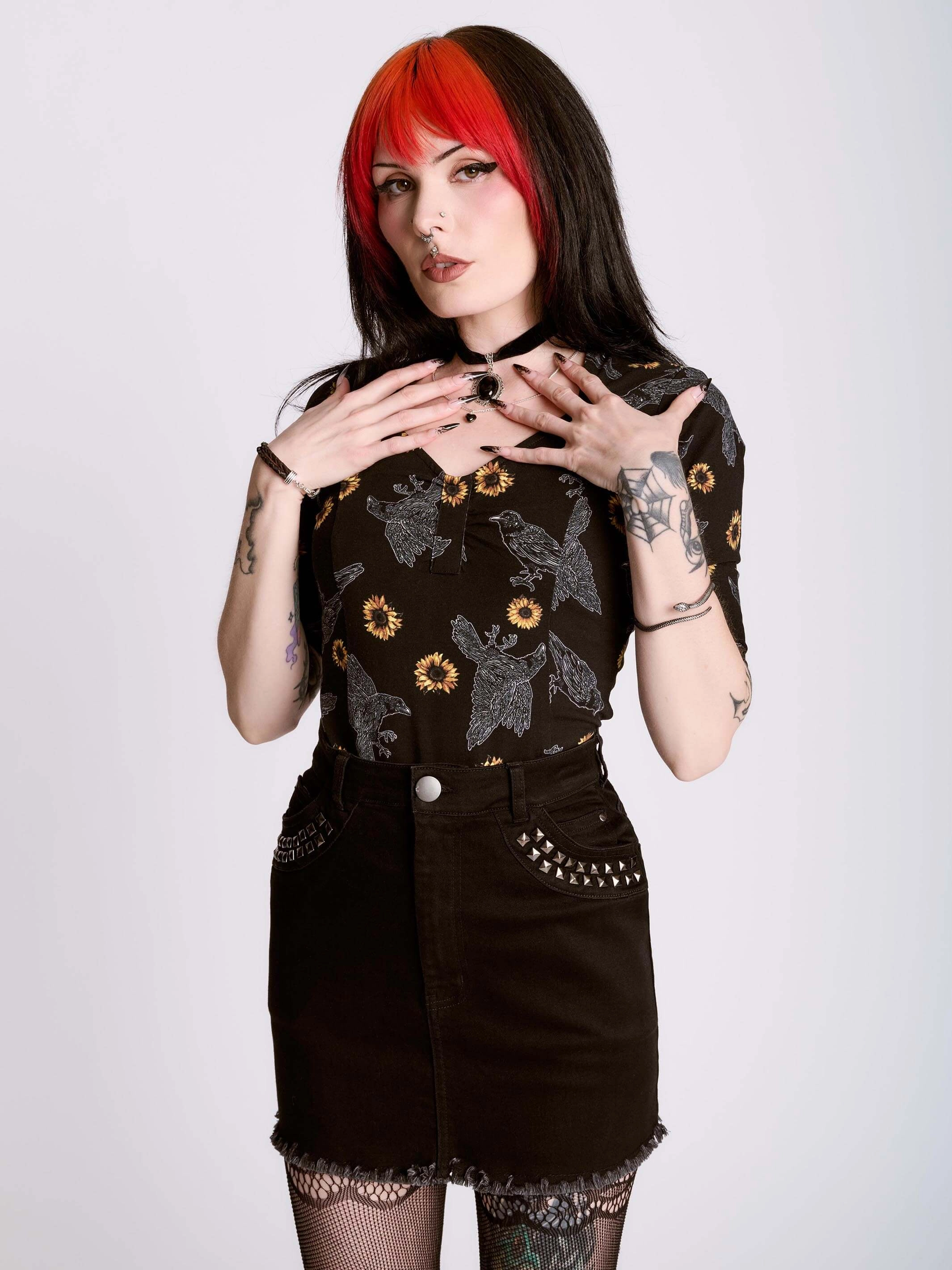 Dark Sunflower Sweetheart Top Durable Stitching