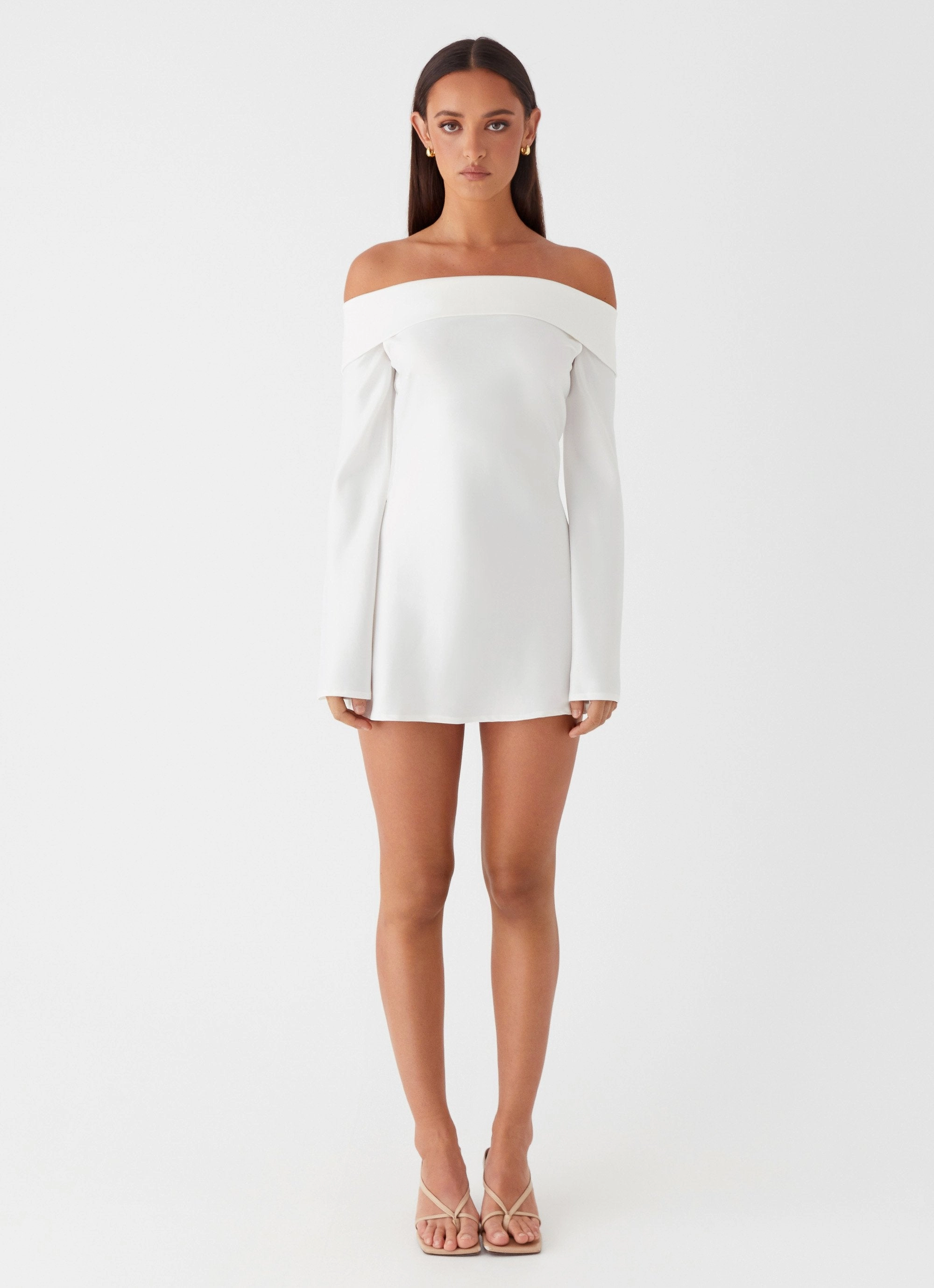 Daily Option Lumina Long Sleeve Mini Dress - White