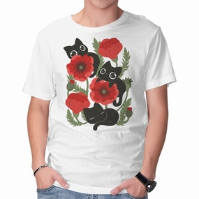Fit Flex Breathable Comfort Wear Poppies And Black Kitties
