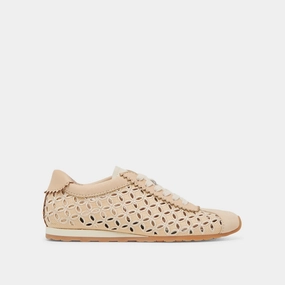 DANIE EYELET PERF SNEAKERS LT NATURAL RAFFIA Heel Support