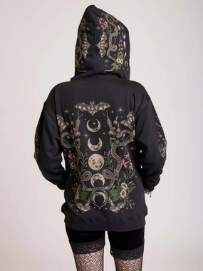 Thin Scarved Moon Phase Garden Hoodie