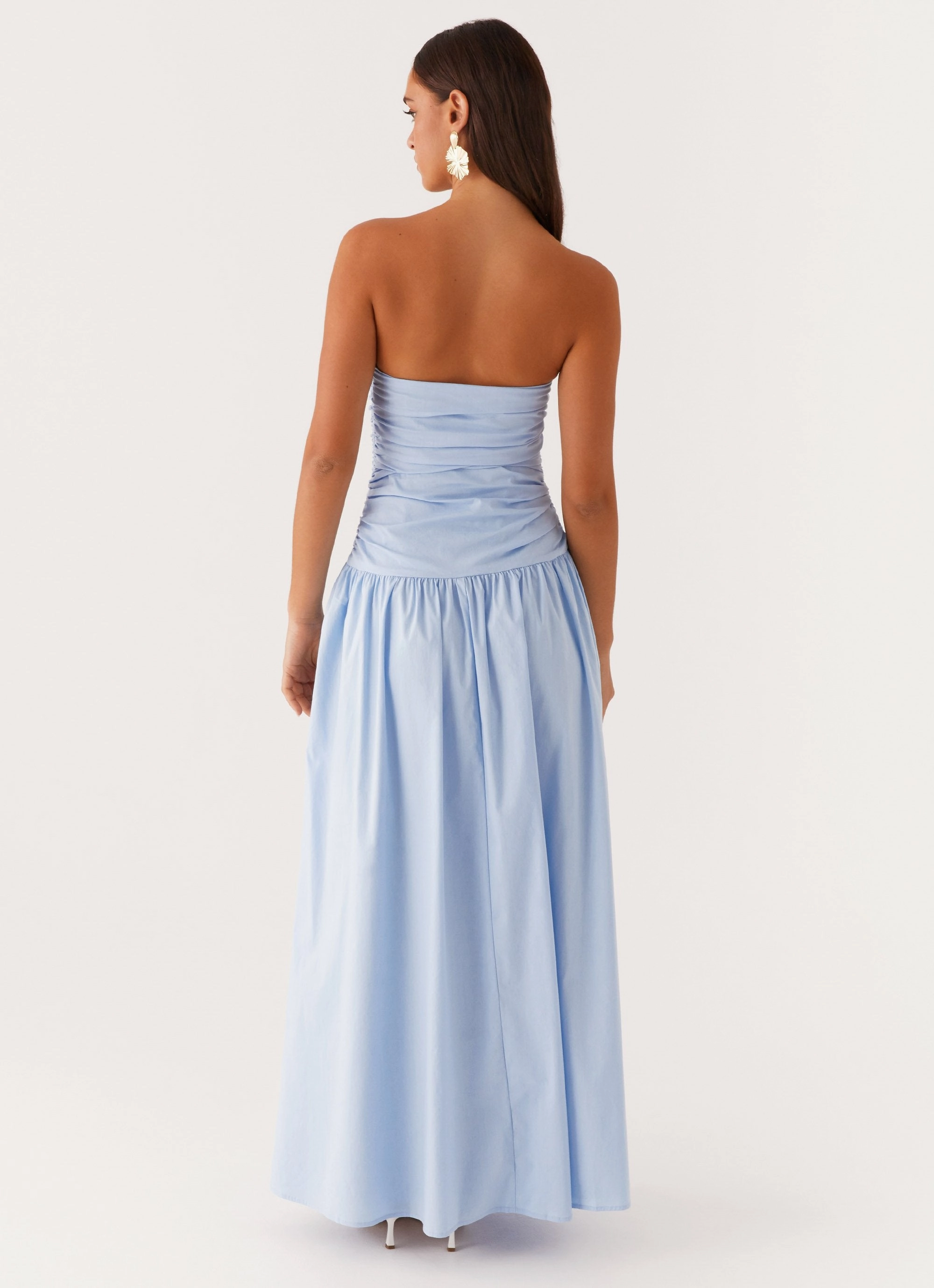 Carmel Maxi Dress - Blue Side Tie