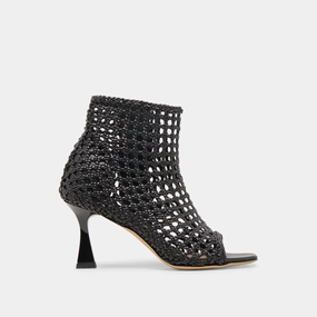 QUIN HEELS BLACK WOVEN LEATHER Durable Shell Adventure Journey