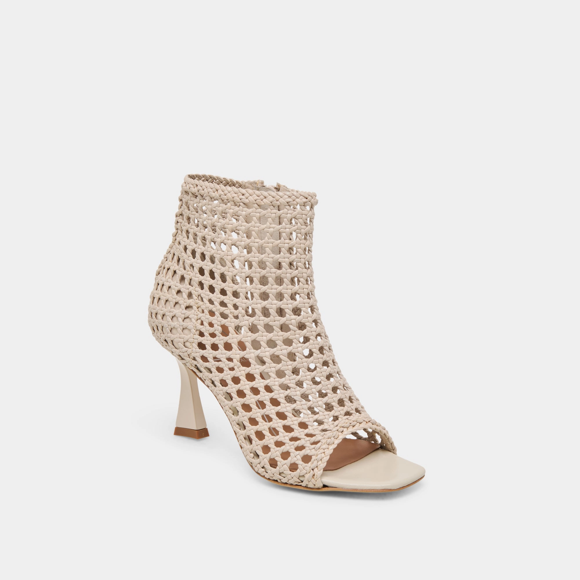 QUIN HEELS BONE WOVEN LEATHER Eco Friendly Tannery Day Wear