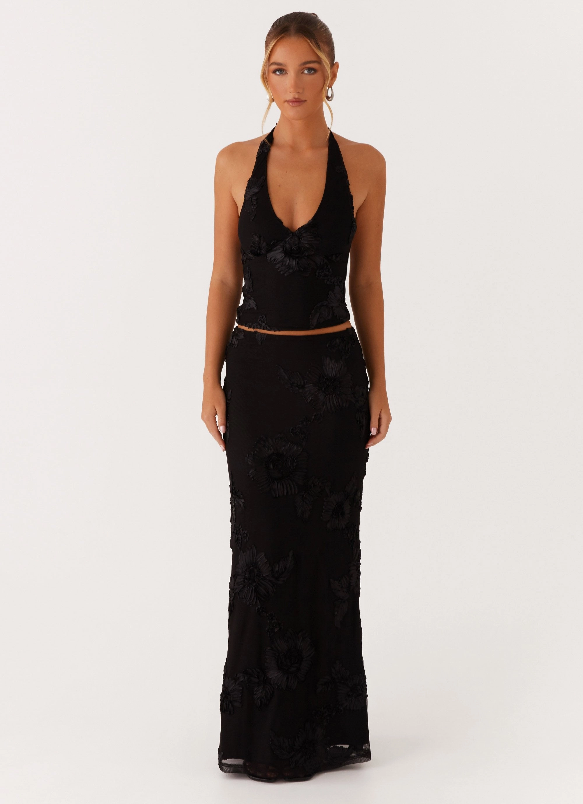 Fashion Pulse Smart Design Radiate Maxi Skirt - Black