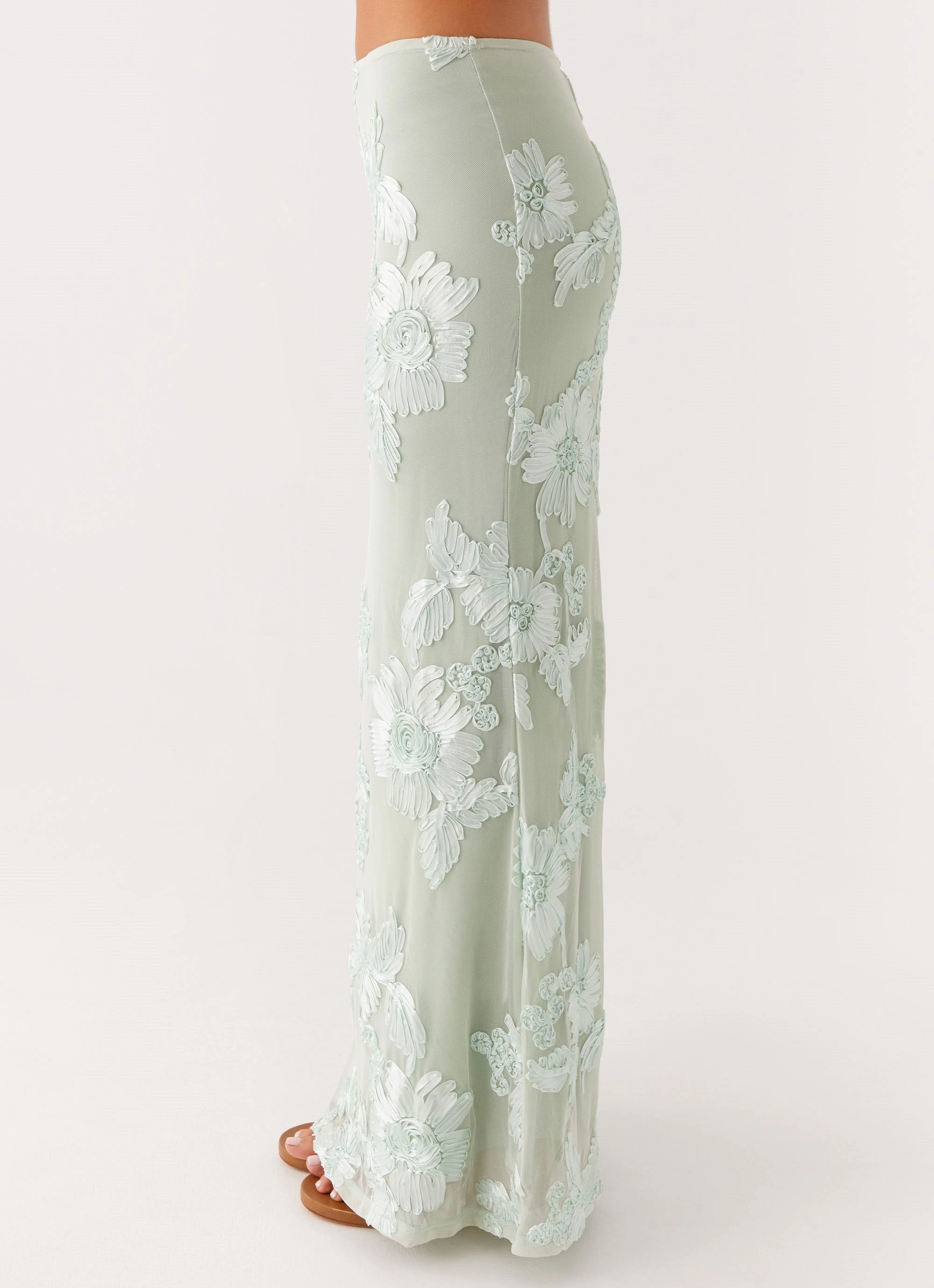 Radiate Maxi Skirt - Sage Pleated design