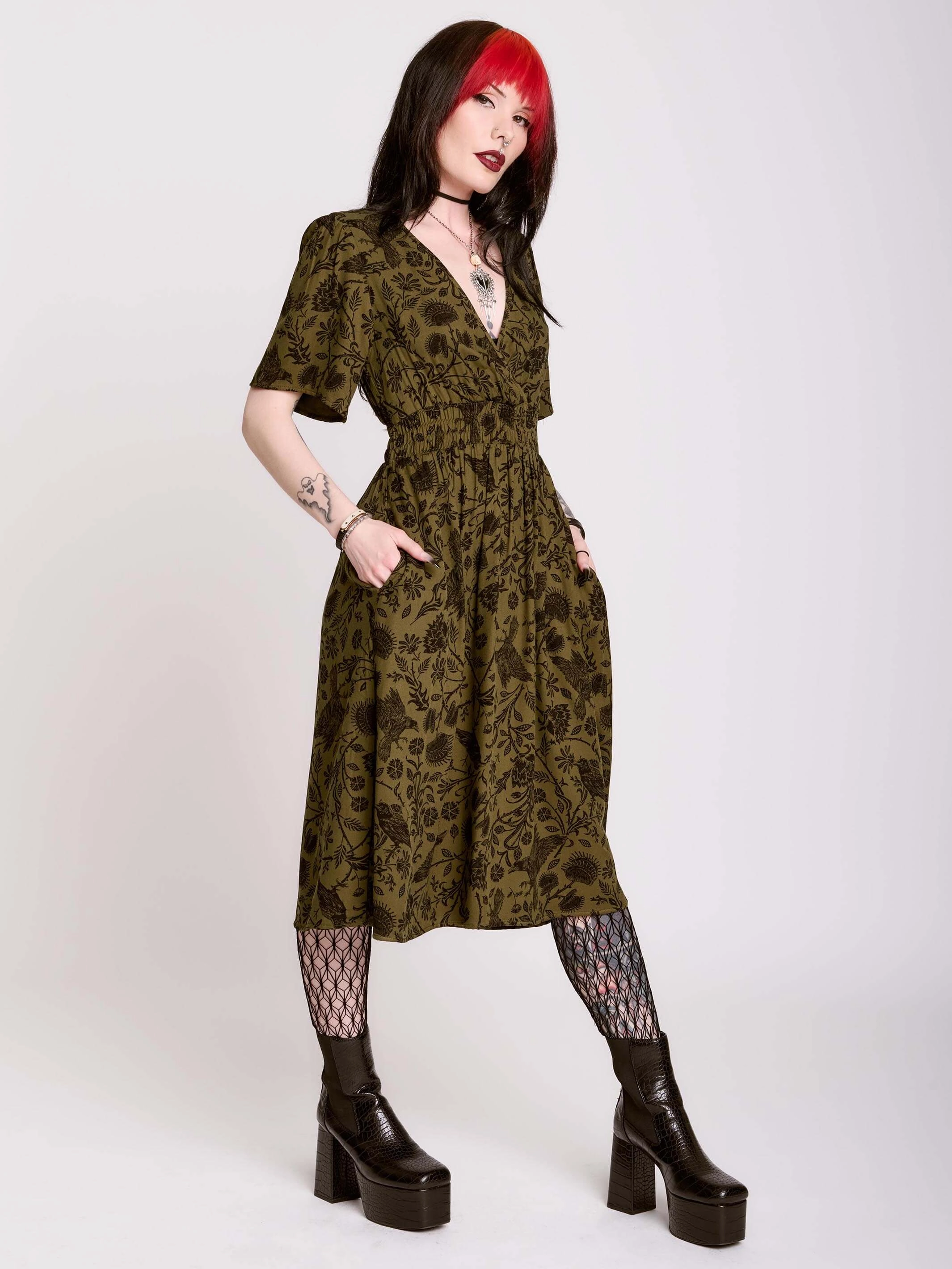 Formal Style Raven Brocade Dress