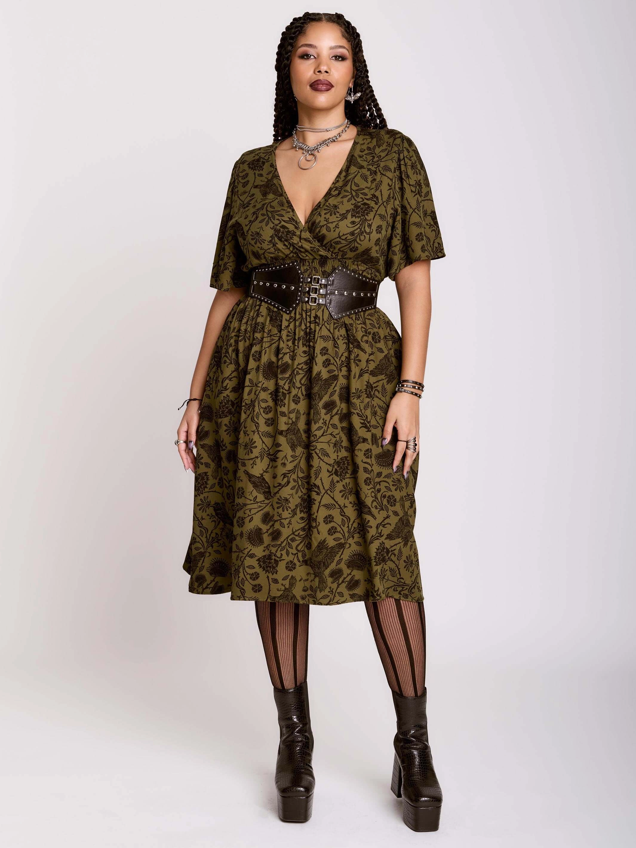 Raven Brocade Dress Vacation Vibe