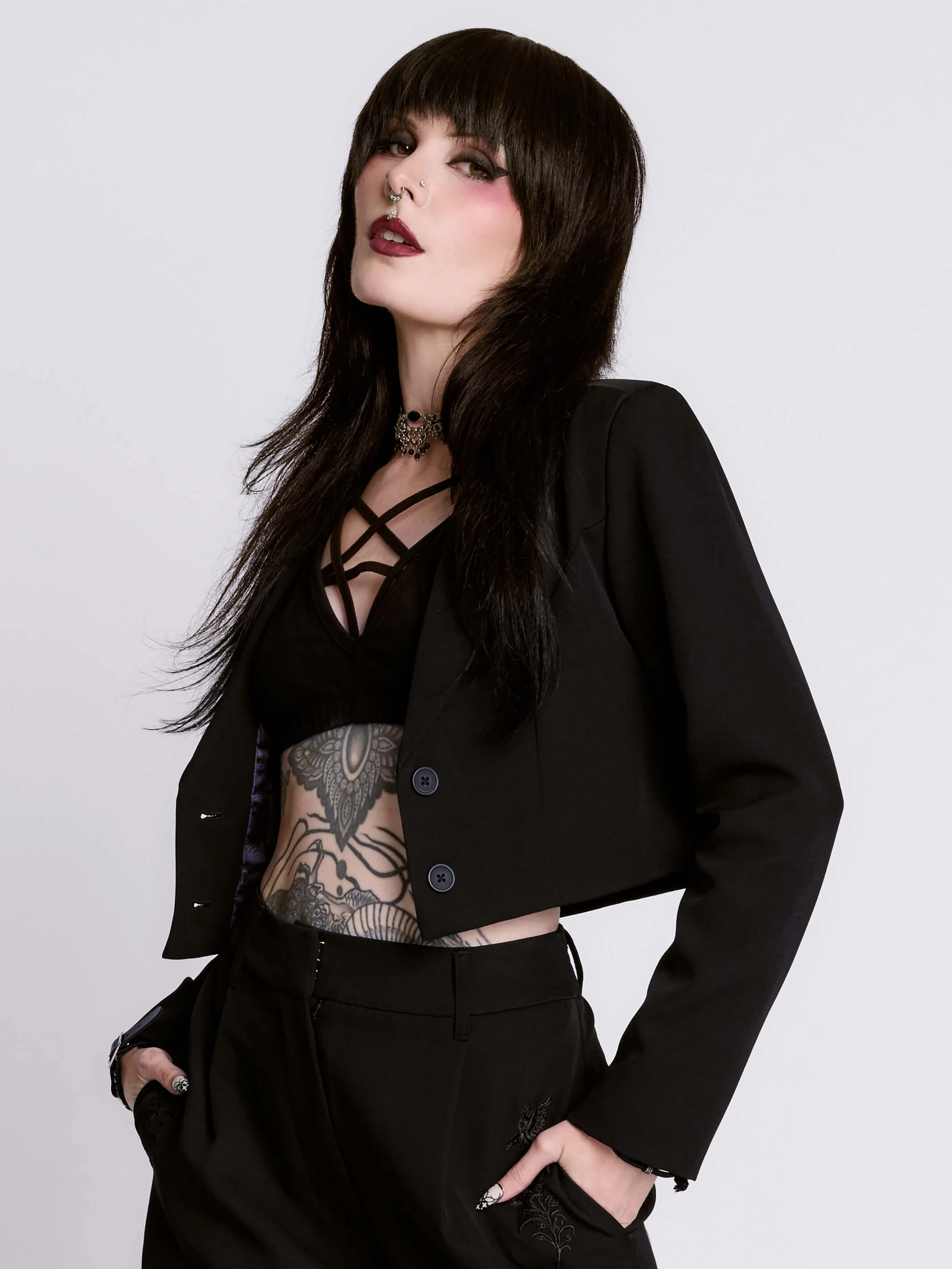 Ceremony Yoga - wear Raven Crop Blazer