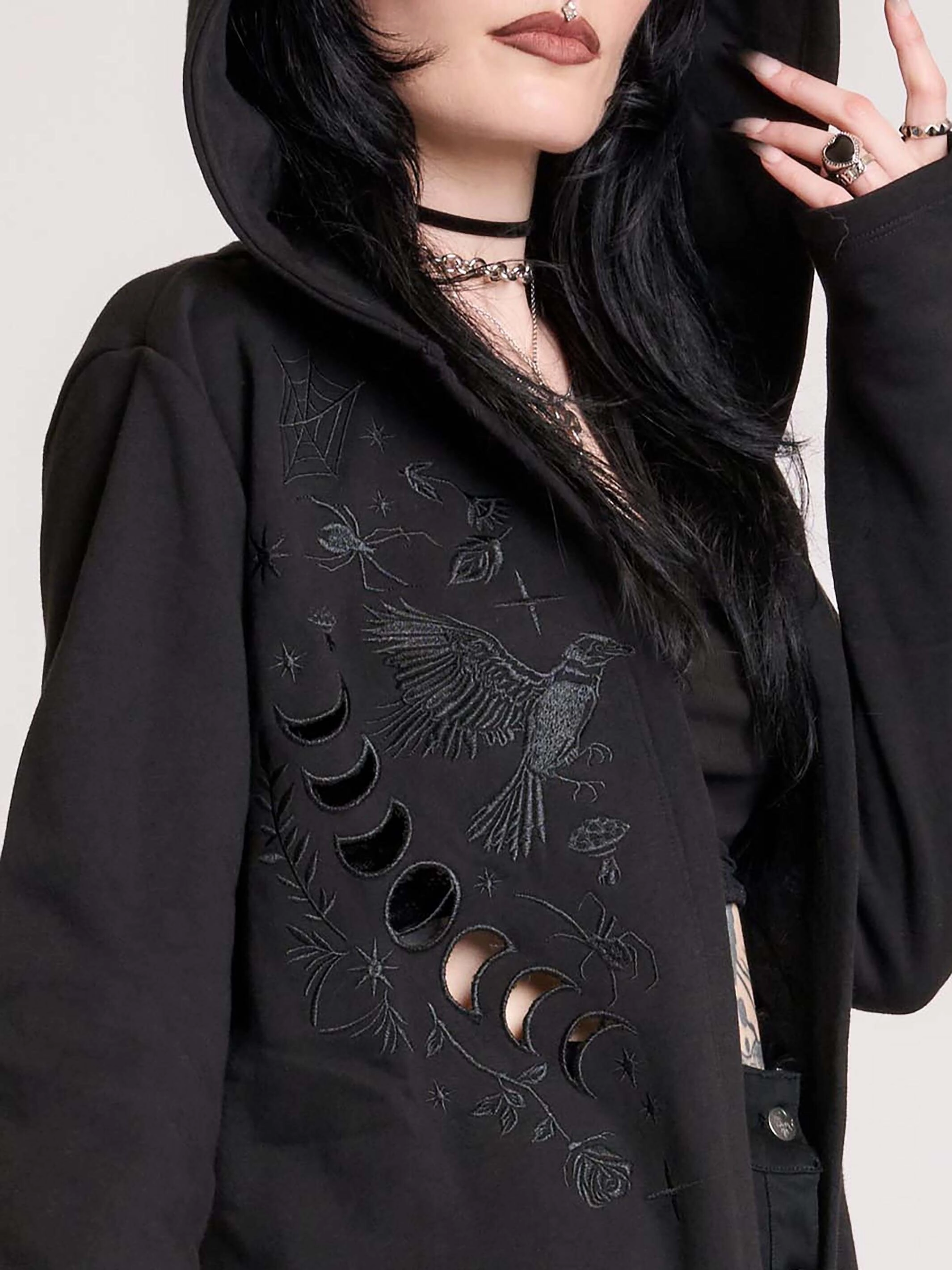 Movie Personalized Raven Embroidered Cloak
