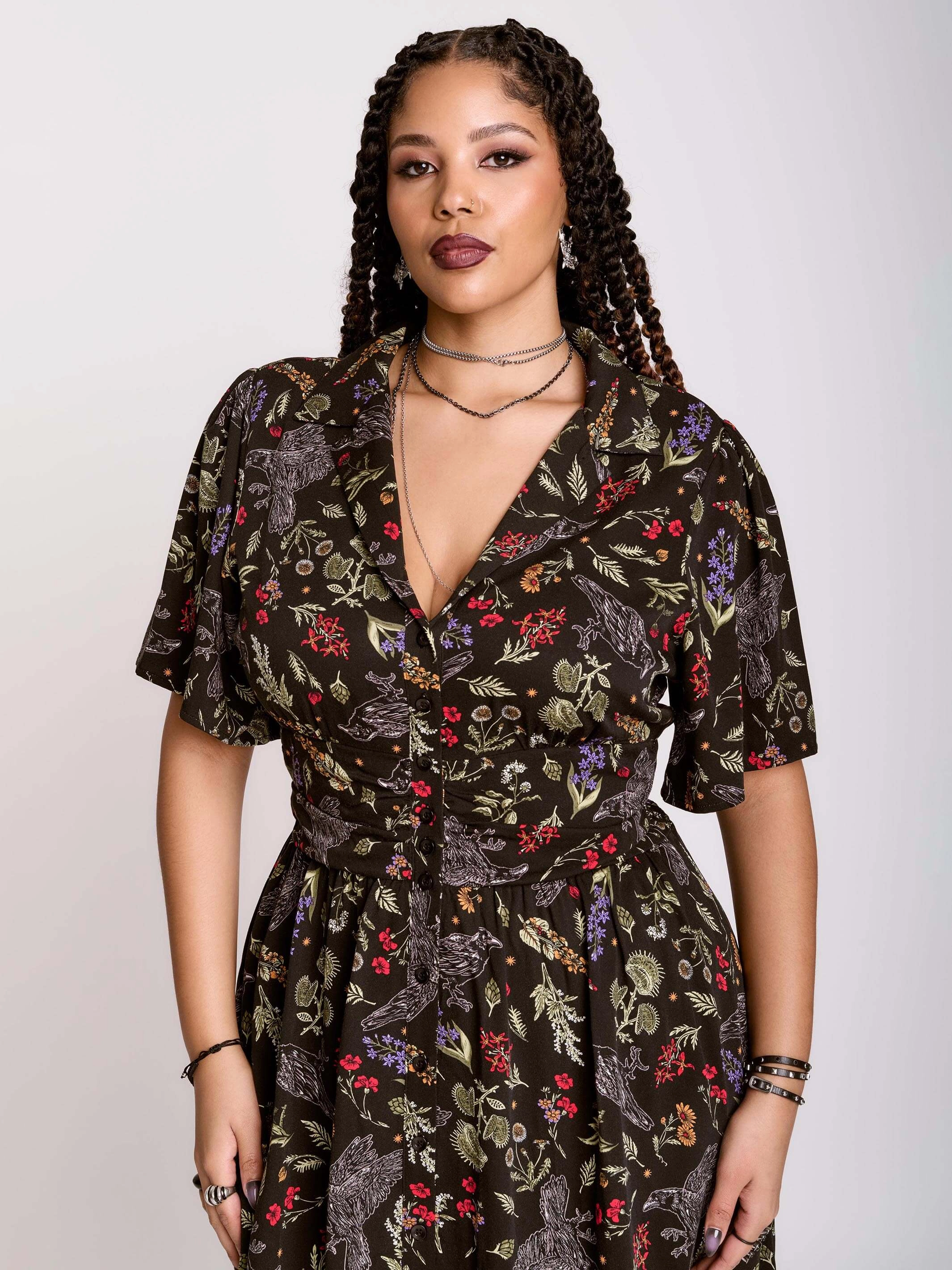 Raven's Garden Shirt Dress Sleek Feel
