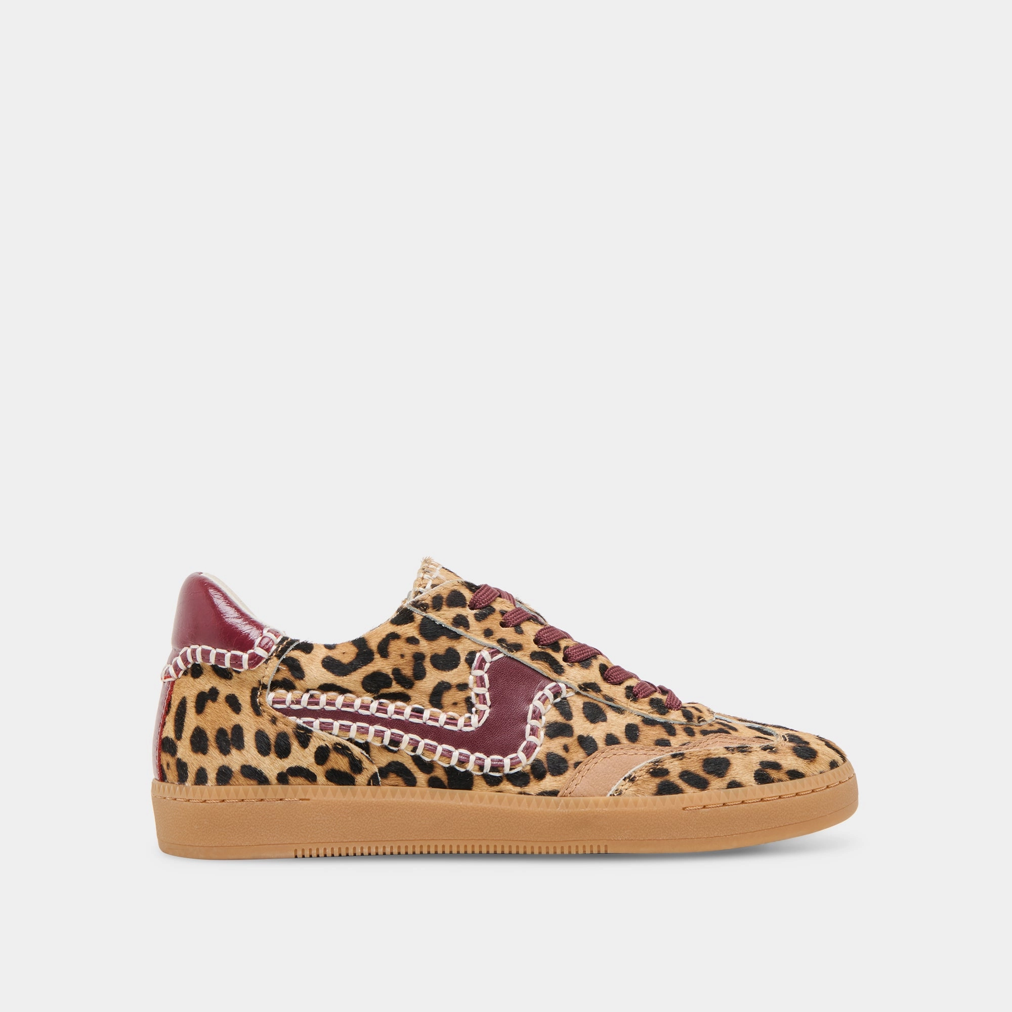 Elegant Piece NOTICE STITCH SNEAKERS BURGUNDY LEOPARD CALF HAIR