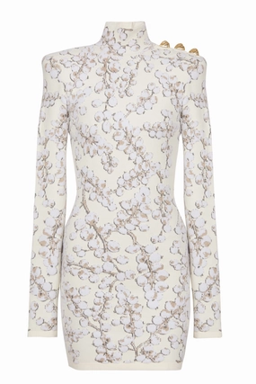 Smooth Outline Redcurrant Jacquard Knit Dress