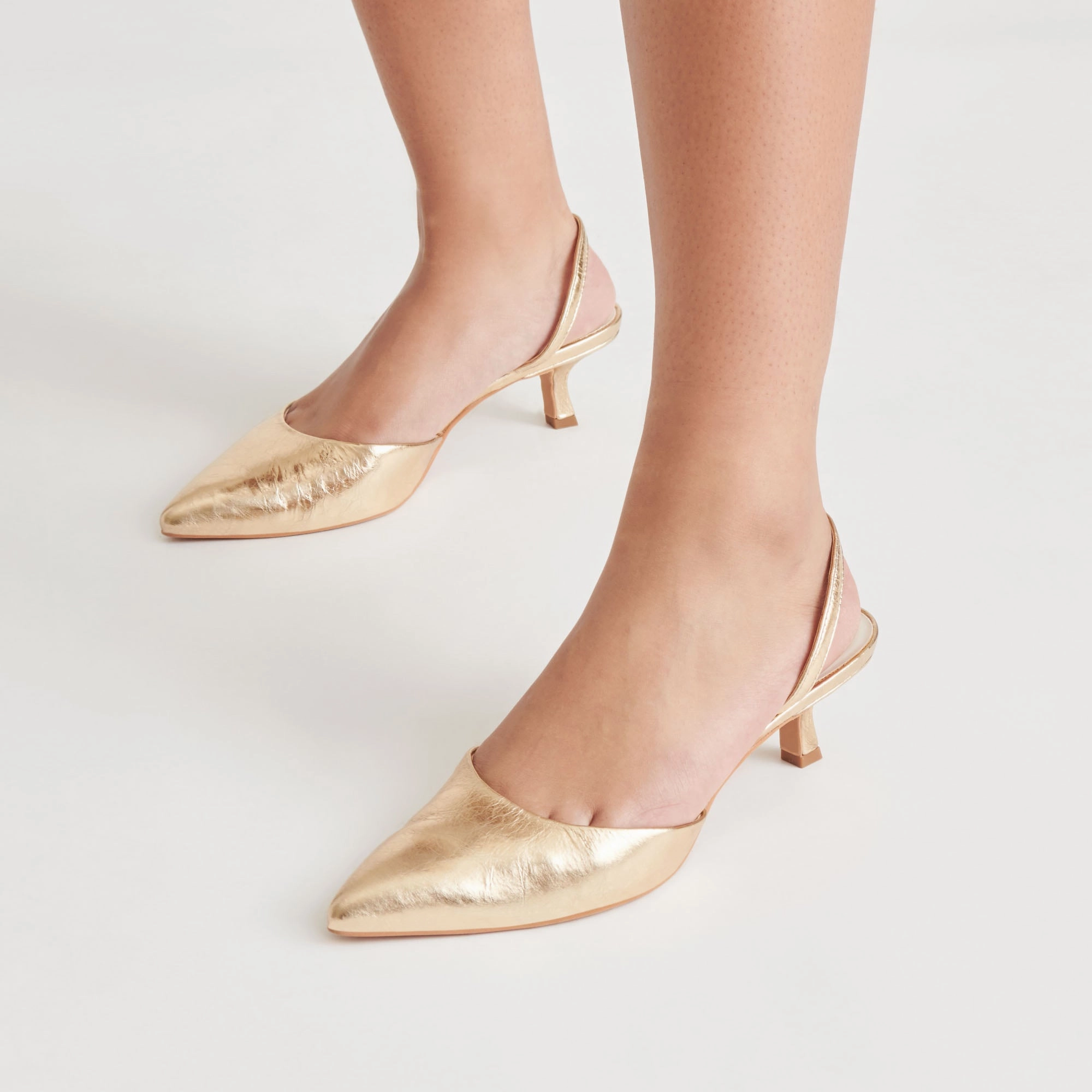 Poised Step Refined Comfort CORSA HEELS GOLD DISTRESSED LEATHER