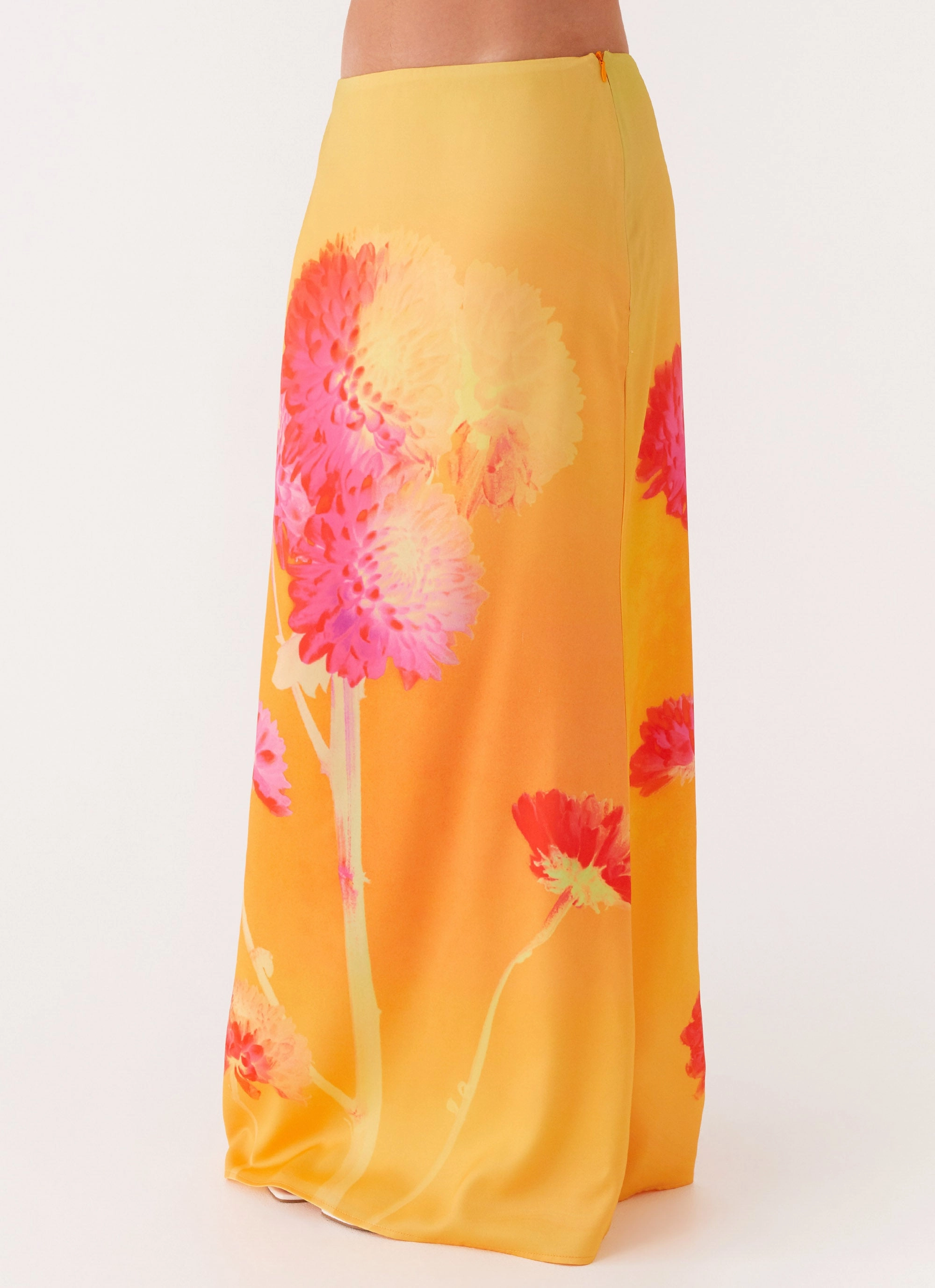 Marrakesh Maxi Skirt - Orange Floral Crisp Fit
