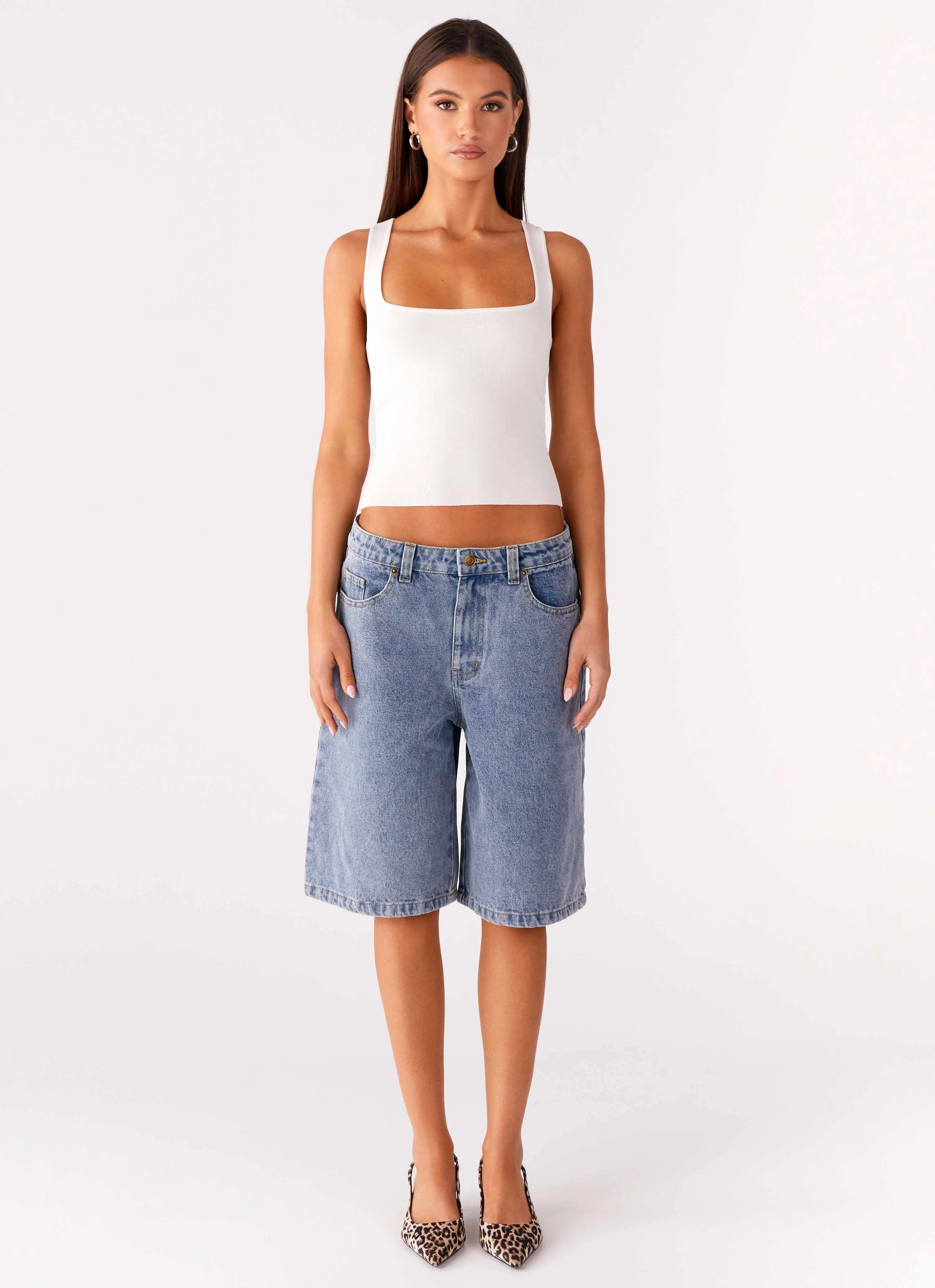 Orleans Denim Jorts - Blue yoga clothing