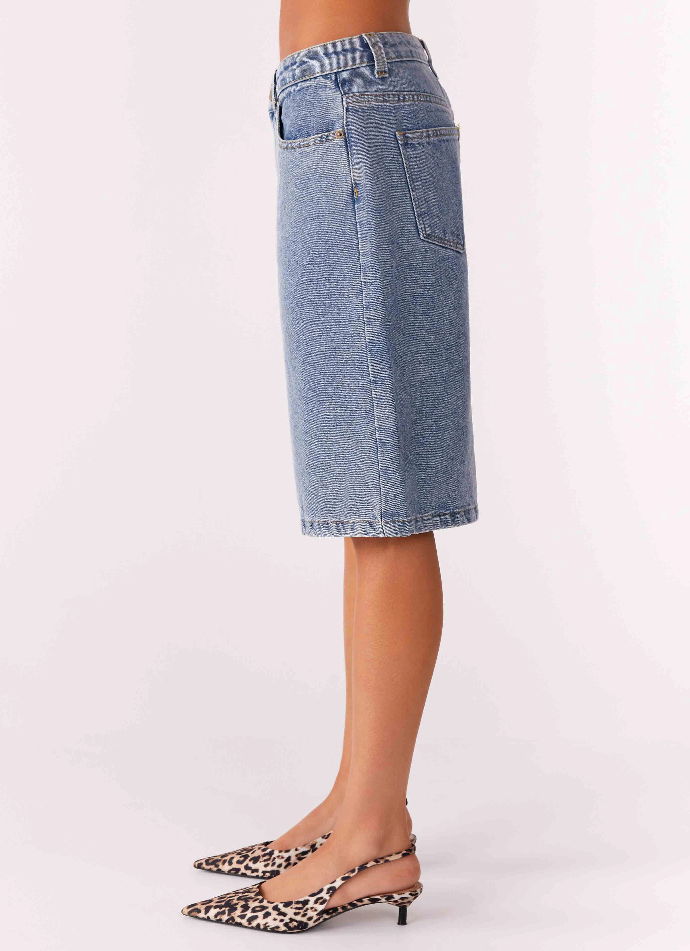 sequined details Orleans Denim Jorts - Blue