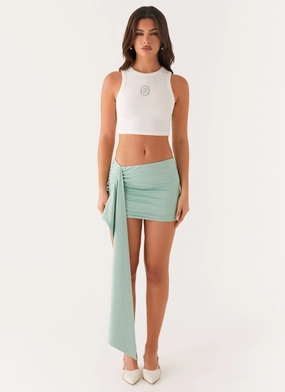 Non Irritating Texture Clean Style Adalyn Mini Skirt - Mint