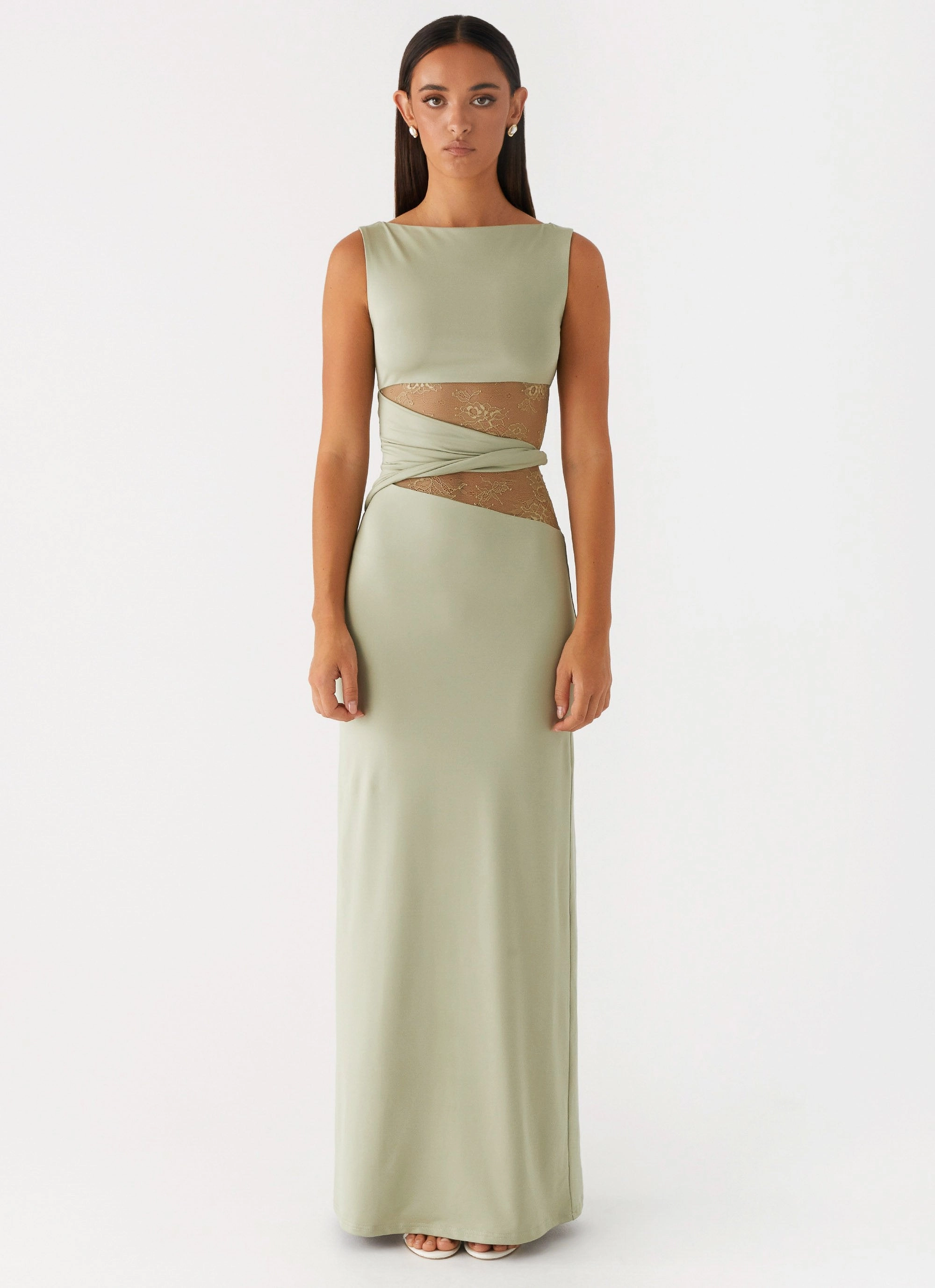 Balanced Shape Breathable Comfort Wear Karma Maxi Dress - Sage