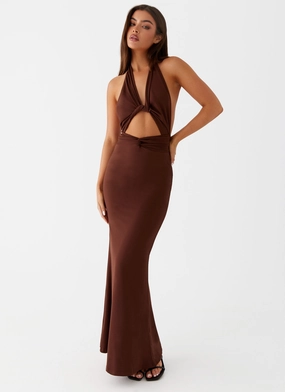 Shade Glow Carolina Twist Maxi Dress - Chocolate