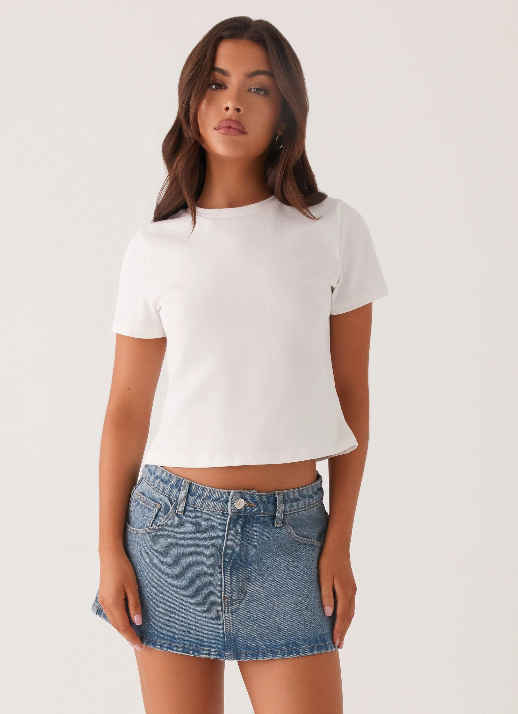 Carrie Denim Mini Skirt - Washed Indigo Cultural Event Soft Combo