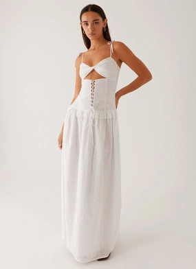 Tasteful Detail Bride Friend Reveria Twist Maxi Dress - Ivory
