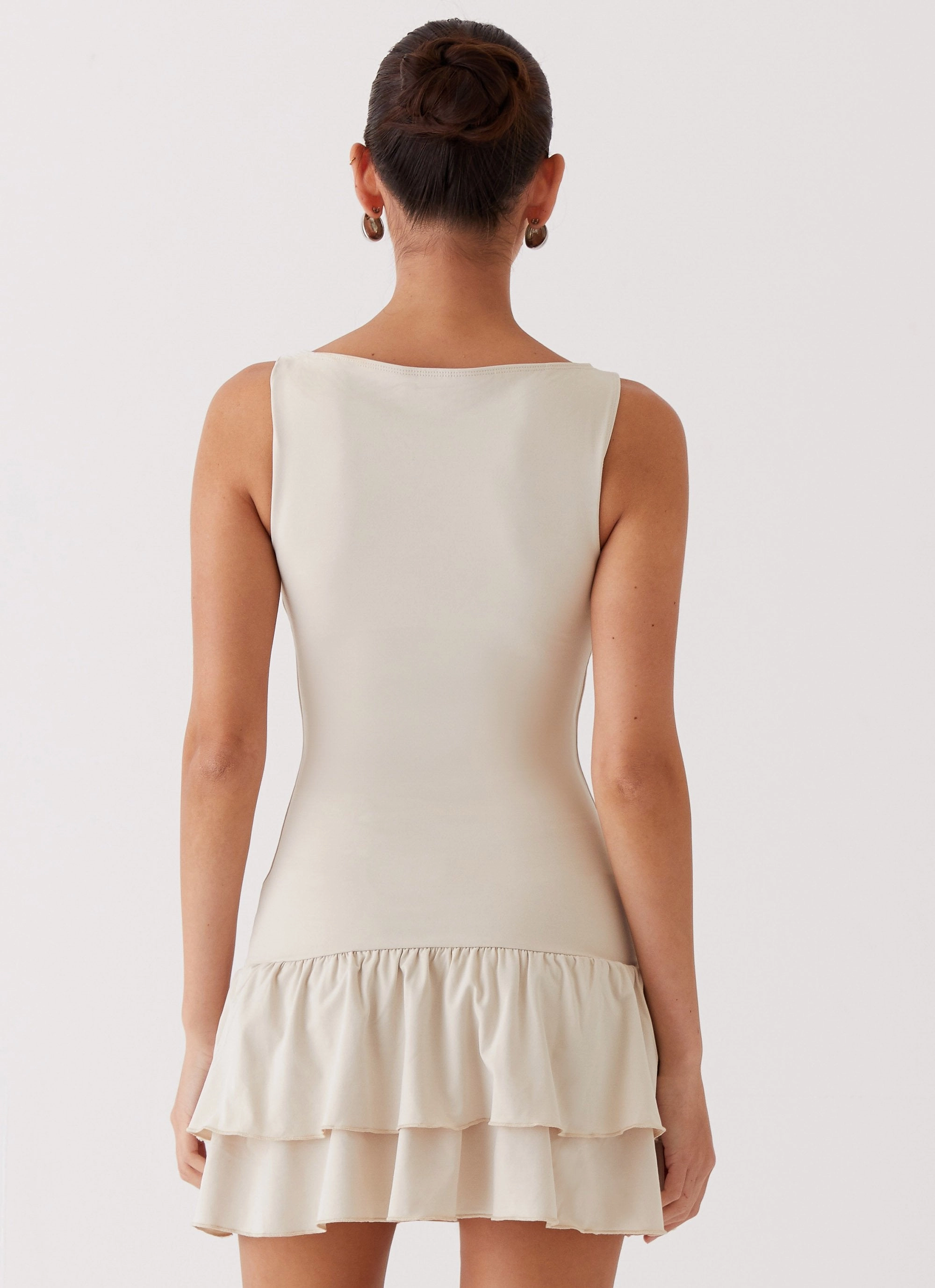 Form Flow Breath Ease Rhiannon Frill Mini Dress - Ivory
