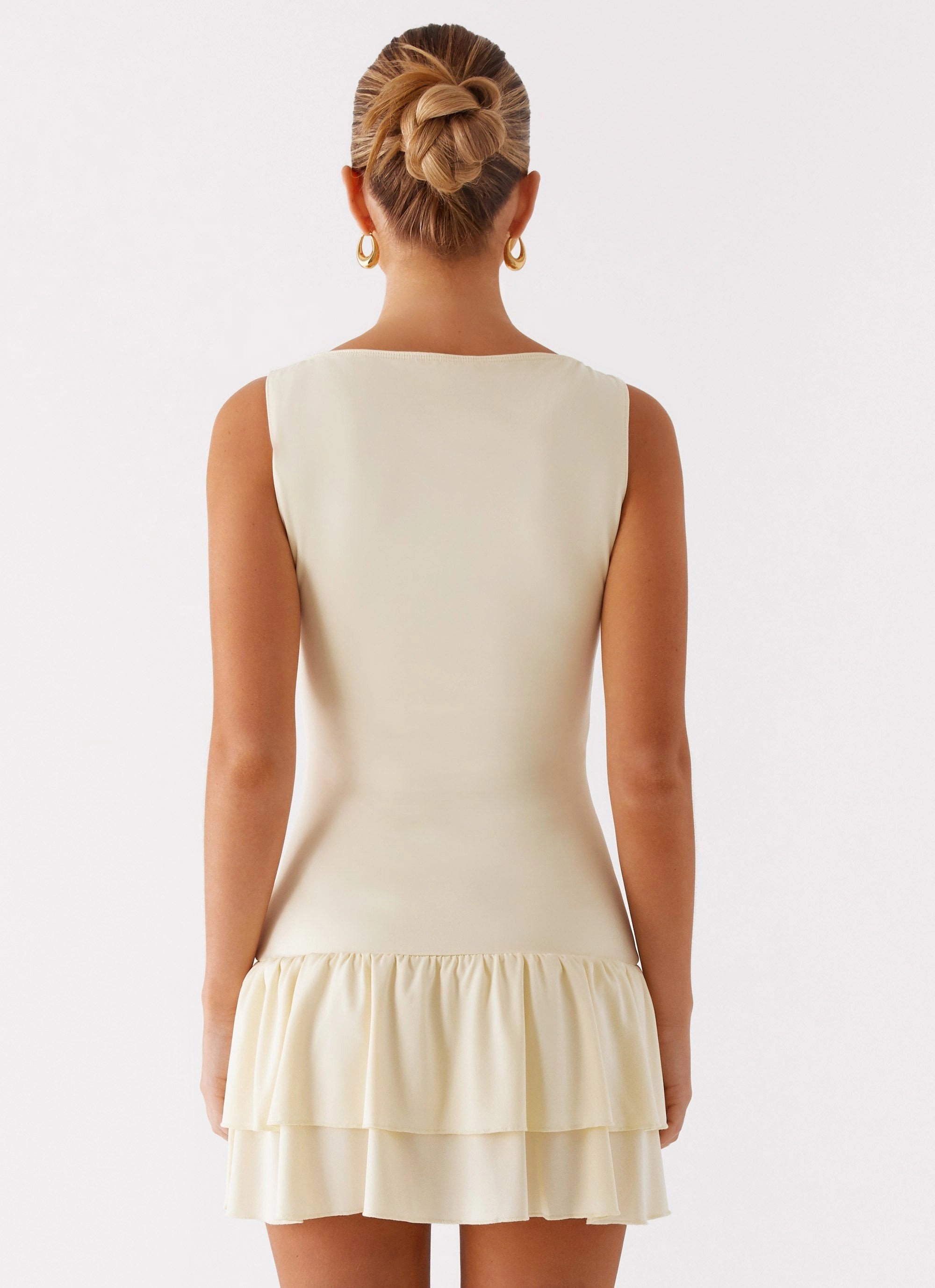 Vacation Vibes Rhiannon Frill Mini Dress - Yellow