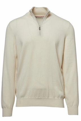 Sleek Waist Cashmere Quarter Zip Sweater