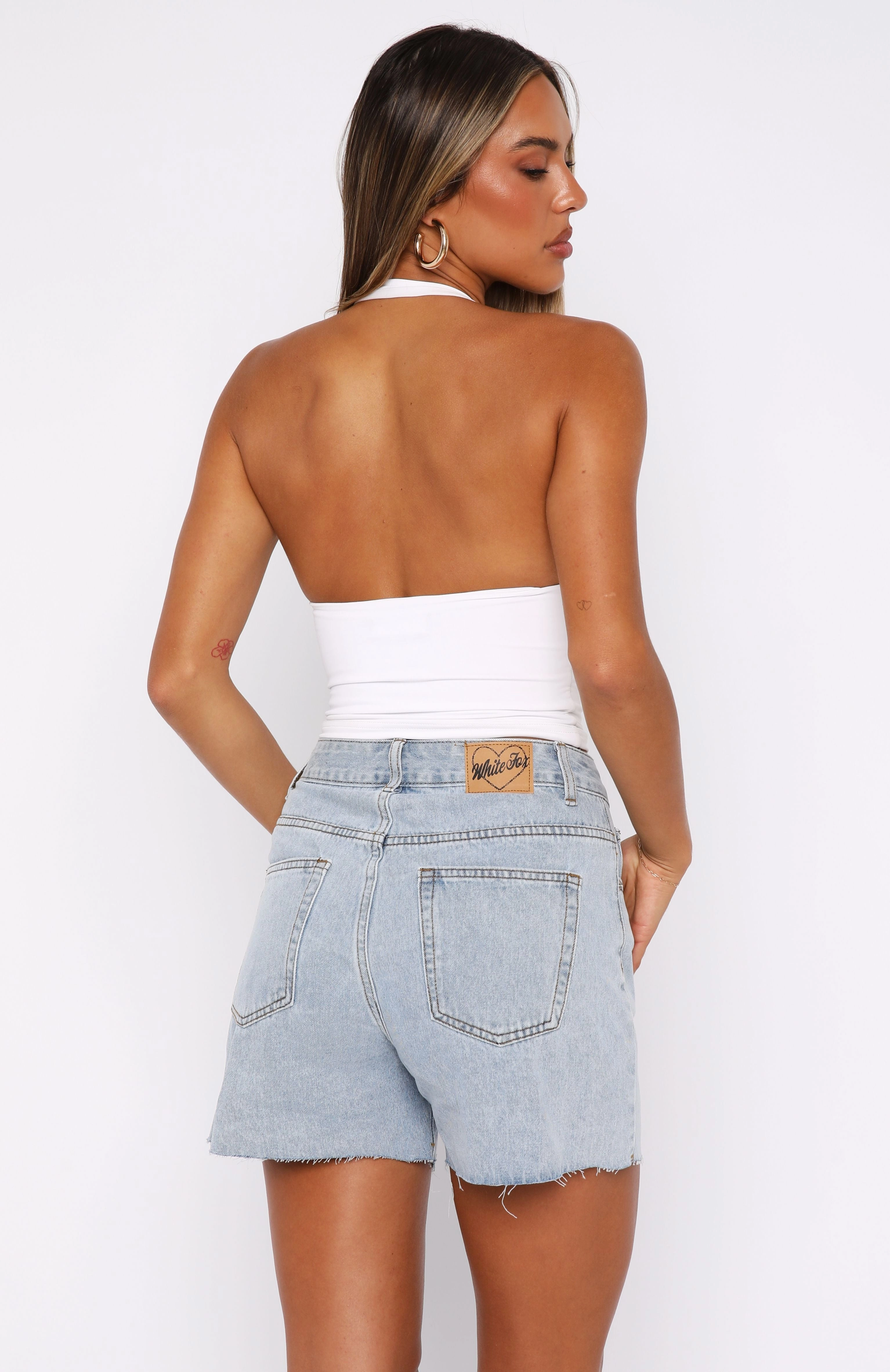 picnic clothes Keep It Brief Denim Shorts Light Blue