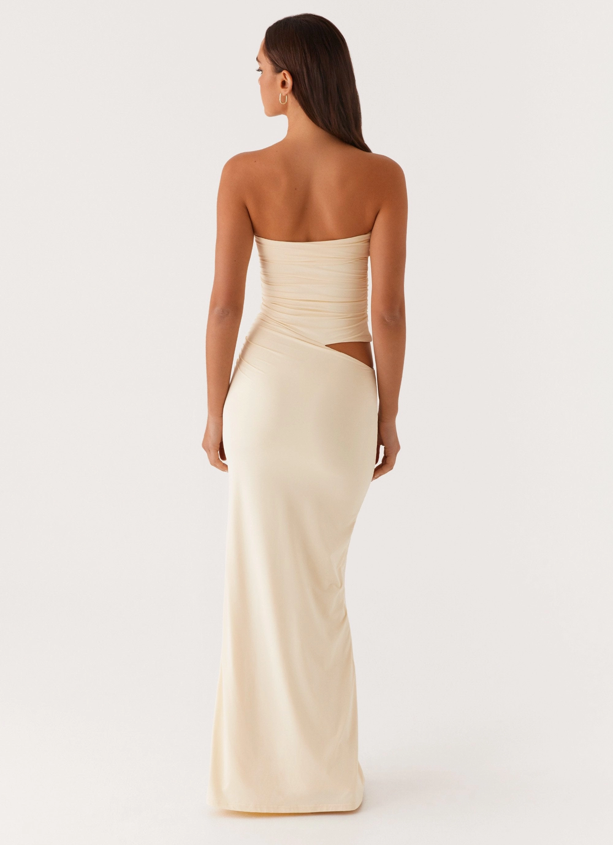 Artistic Shape Romee Strapless Maxi Dress - Pastel Yellow