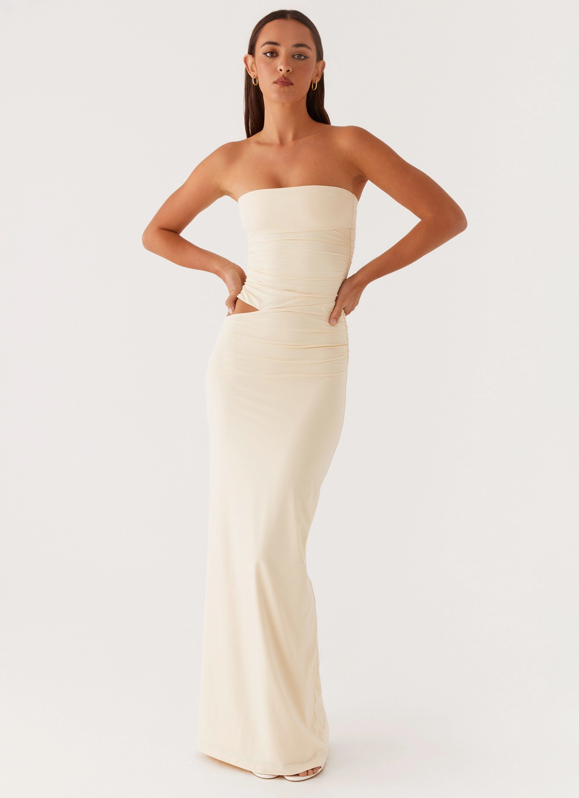 Mood Edge All-day Comfort Romee Strapless Maxi Dress - Pastel Yellow