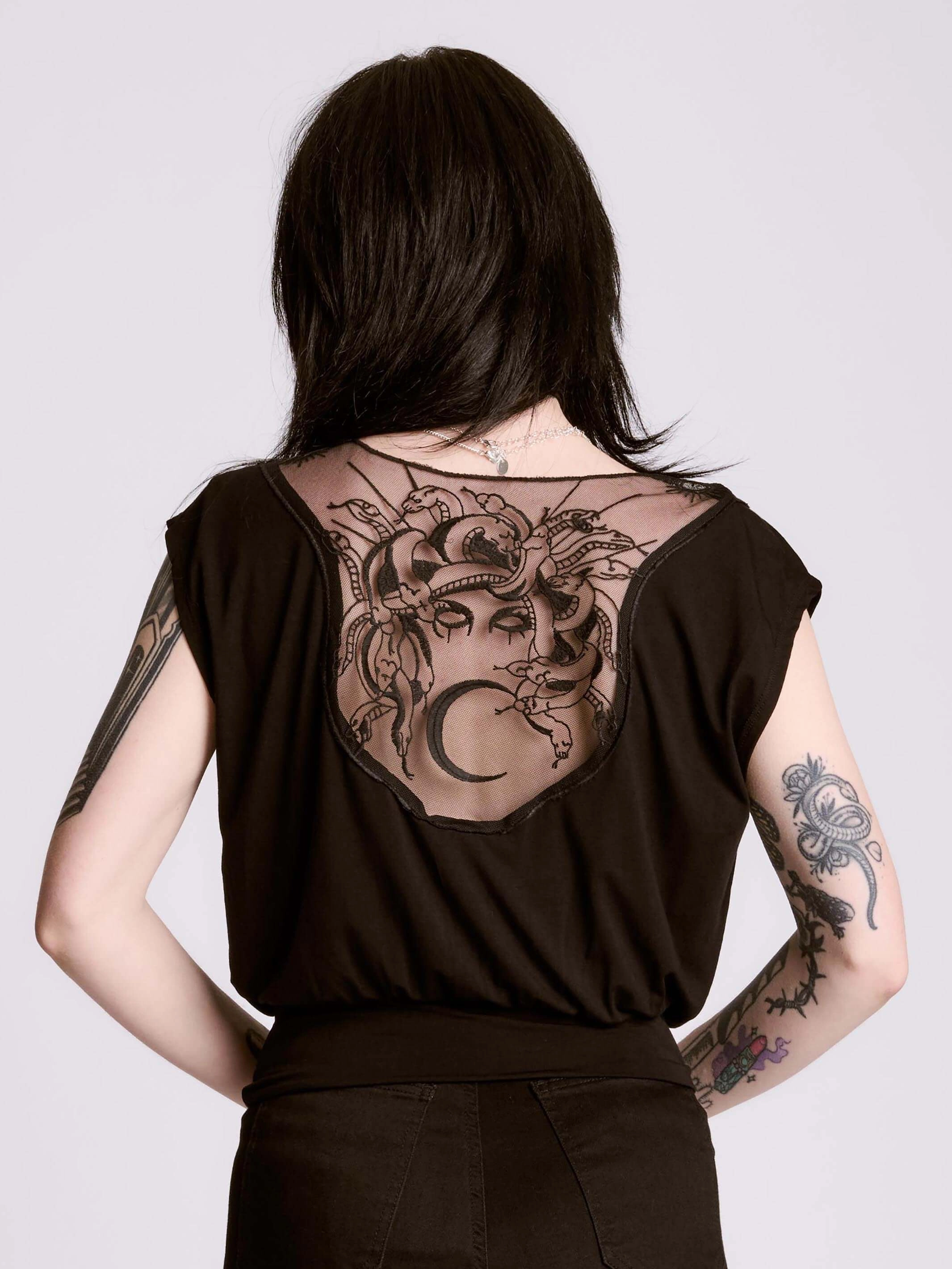 Medusa Blouson Top Beaded details