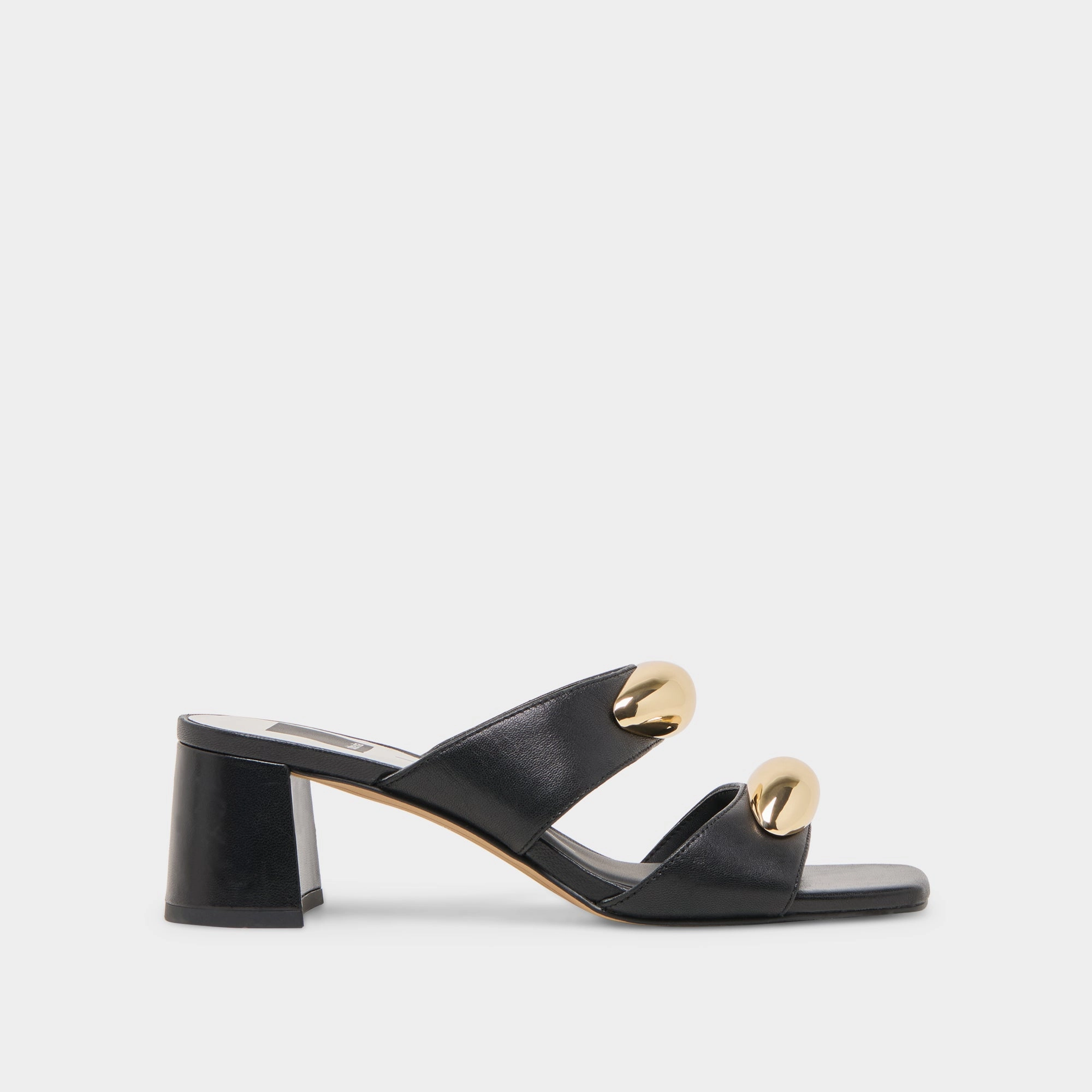 BARNET HEELS BLACK LEATHER Smart Pumps Bold Fashion