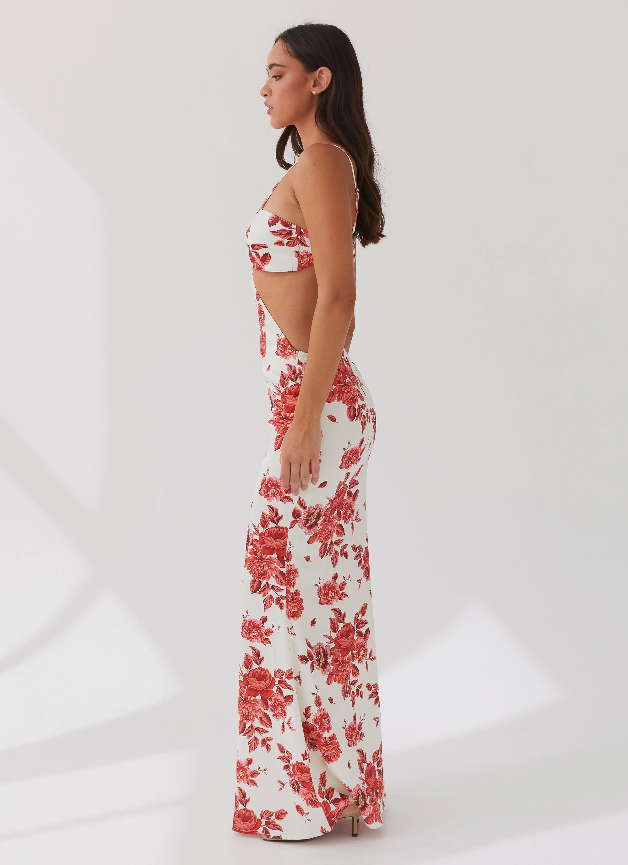 Rosie Satin Maxi Dress - Rosa Floria Transitional-Wear Gentle Motion