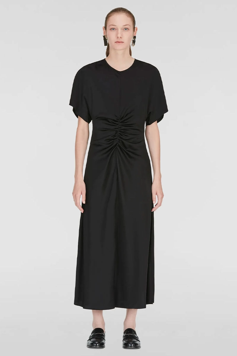 Ruched Satin Dress Modern Cut