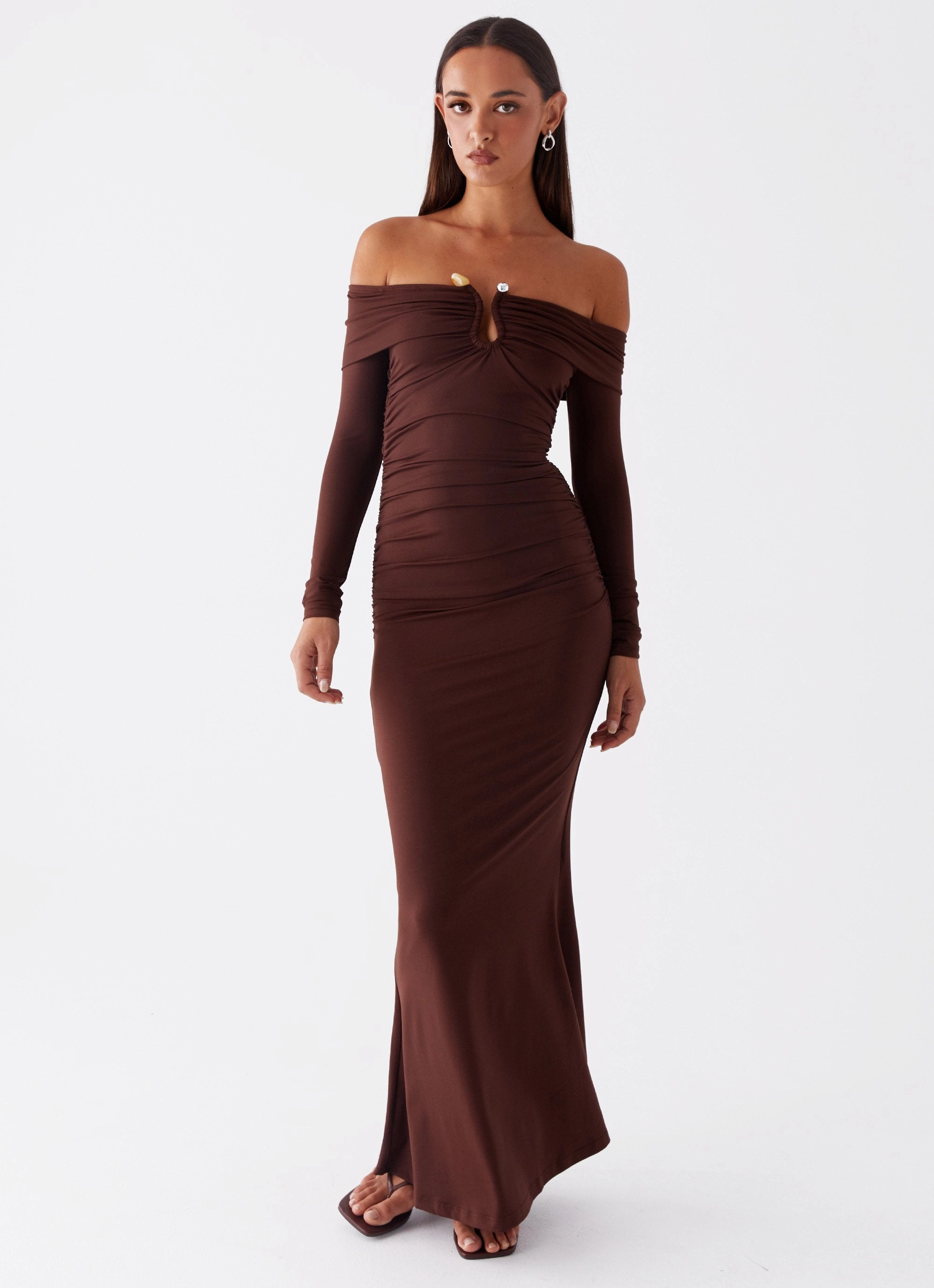 Soft Motion Rudy Long Sleeve Maxi Dress - Chocolate