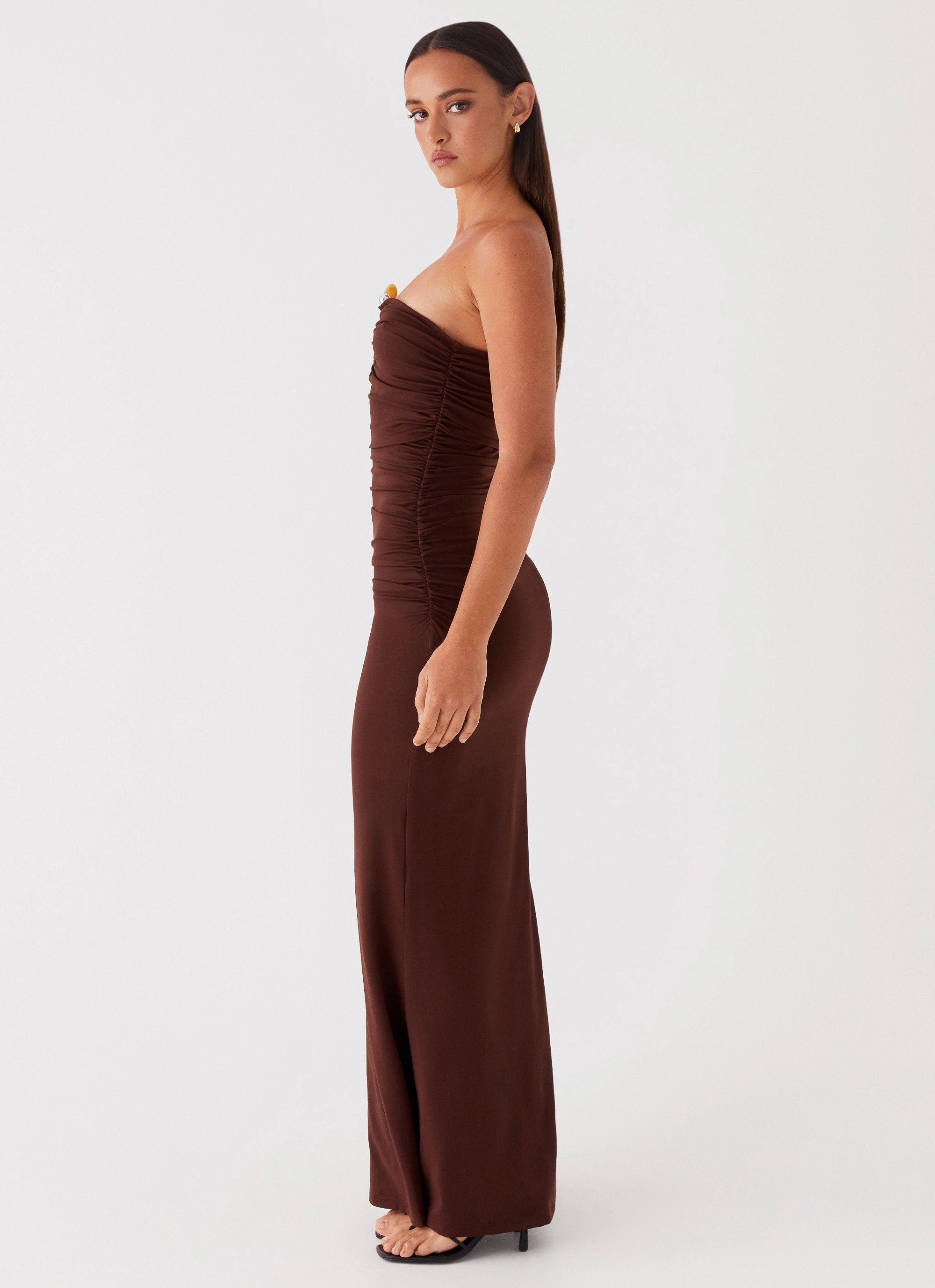 Fitted Neat Special-Occasion Rudy Maxi Dress - Brown